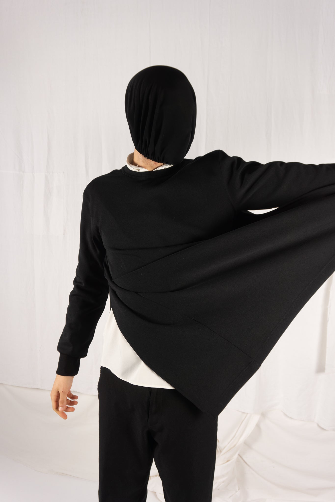 Comme des garçons homme plus a/w 2017 double-layer sweatshirt