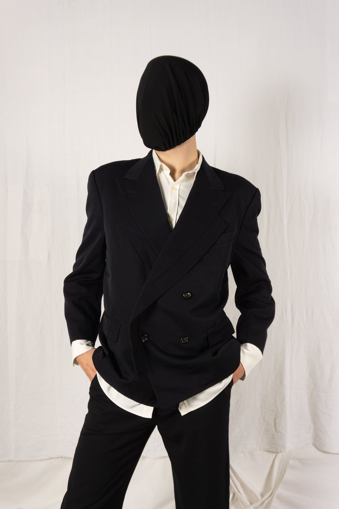 Comme des garçons homme plus s/s 1990 double collar jacket
