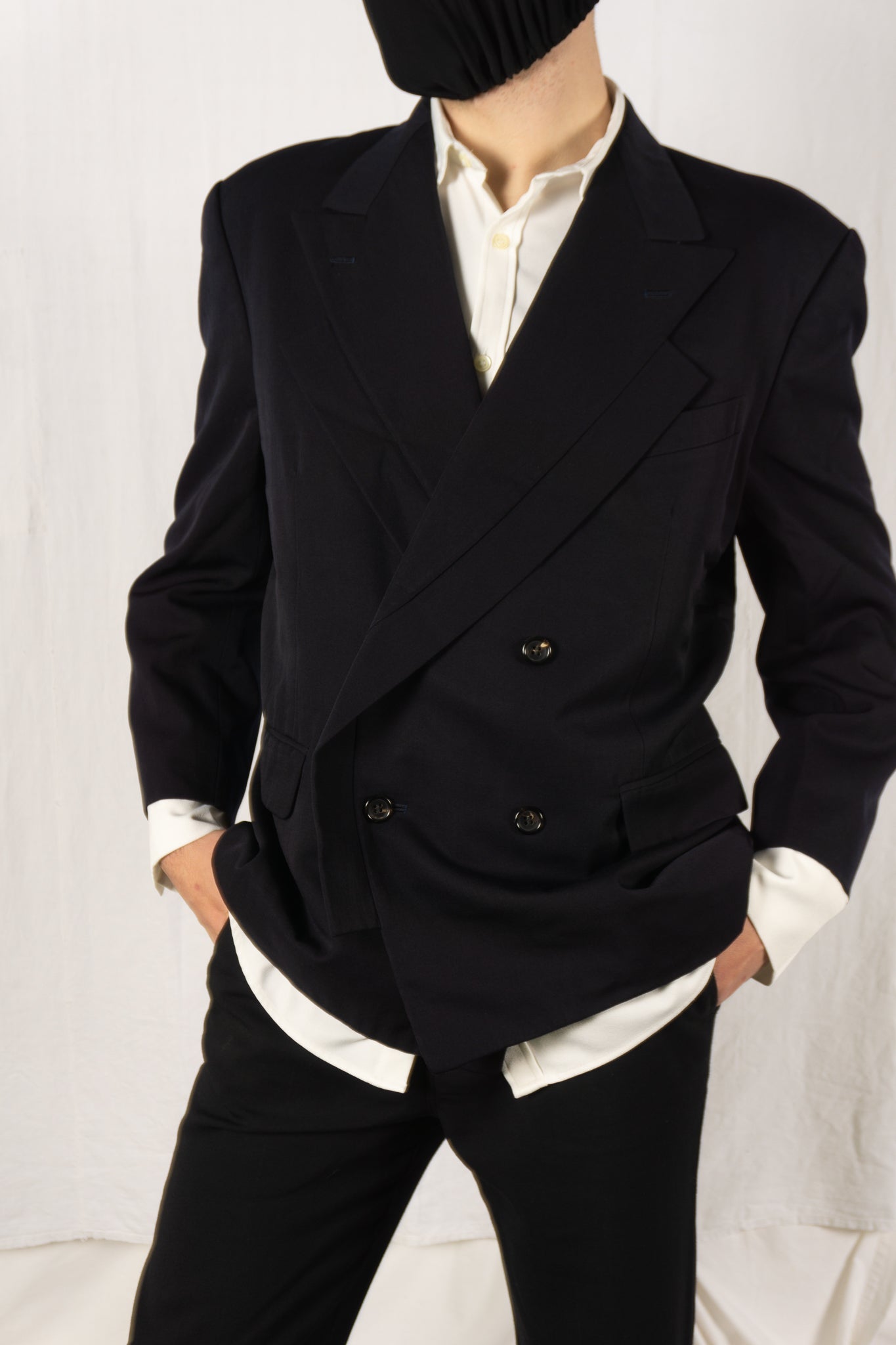 Comme des garçons homme plus s/s 1990 double collar jacket