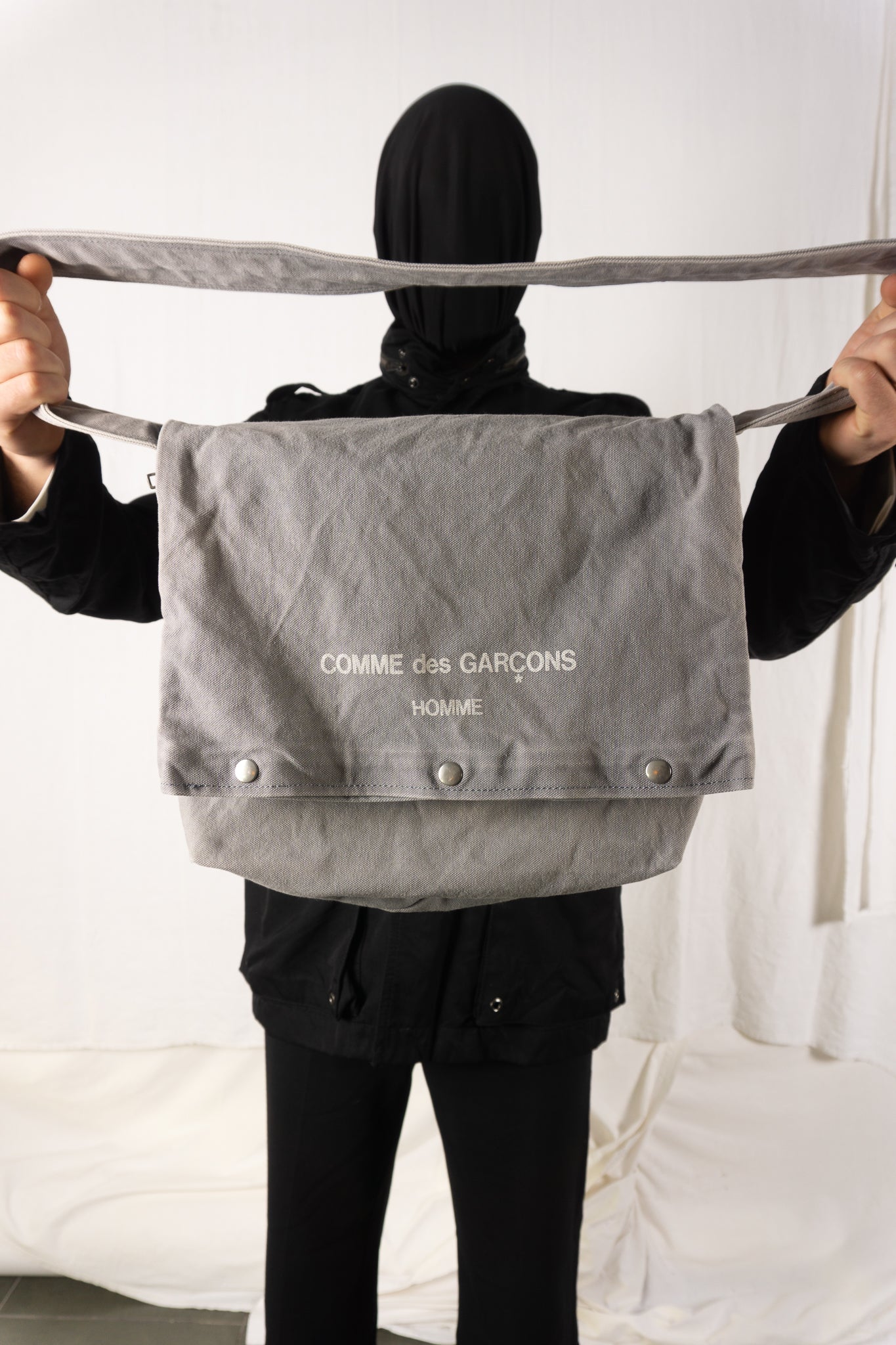Comme des garçons homme 2000s studded shoulder bag