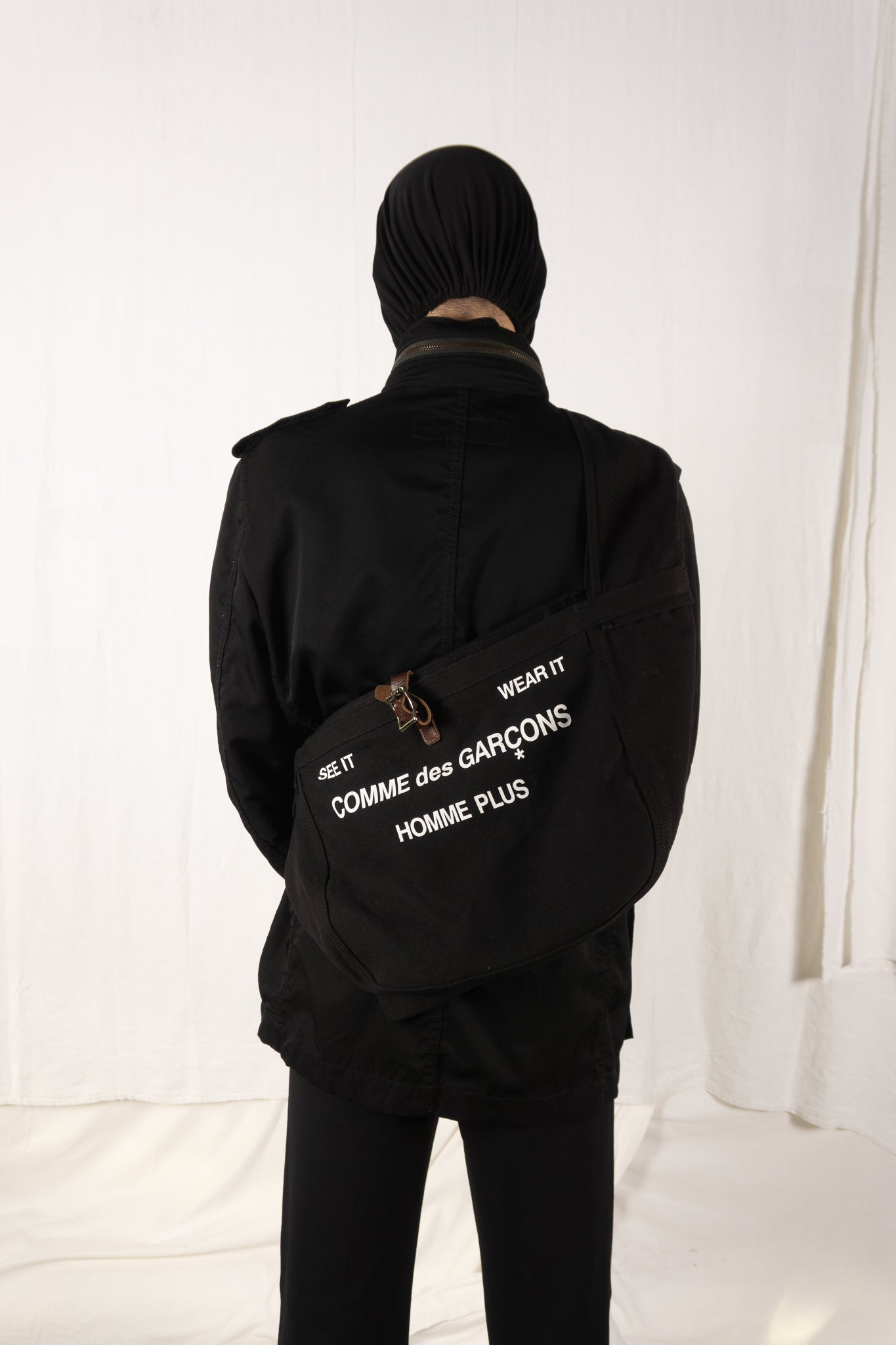 Comme des garçons homme plus 2000s shoulder bag black