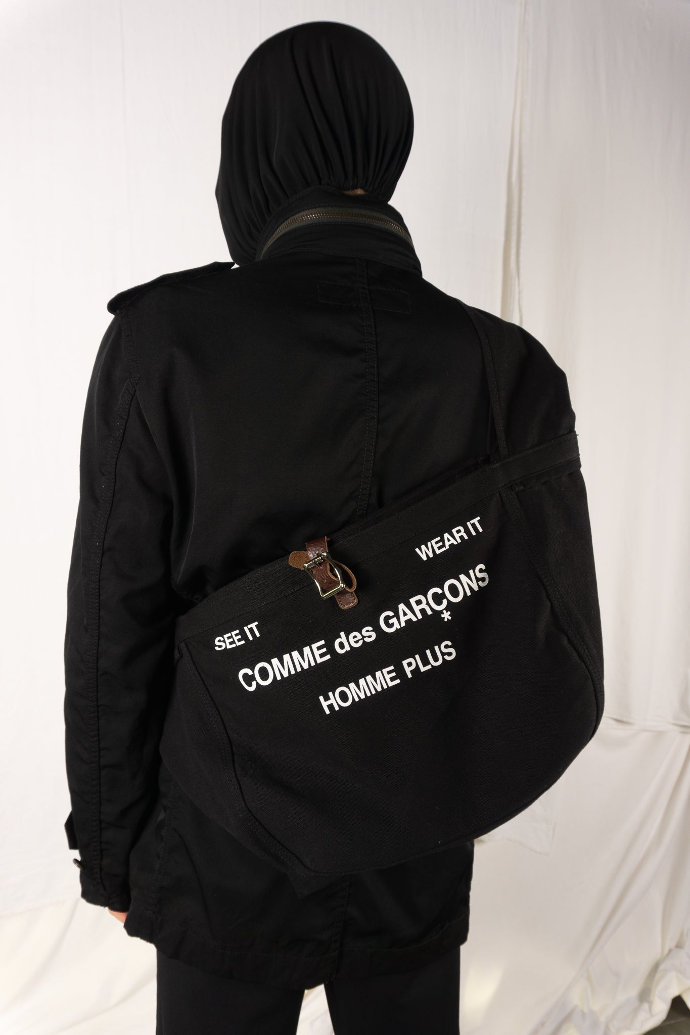Comme des garçons homme plus 2000s shoulder bag black
