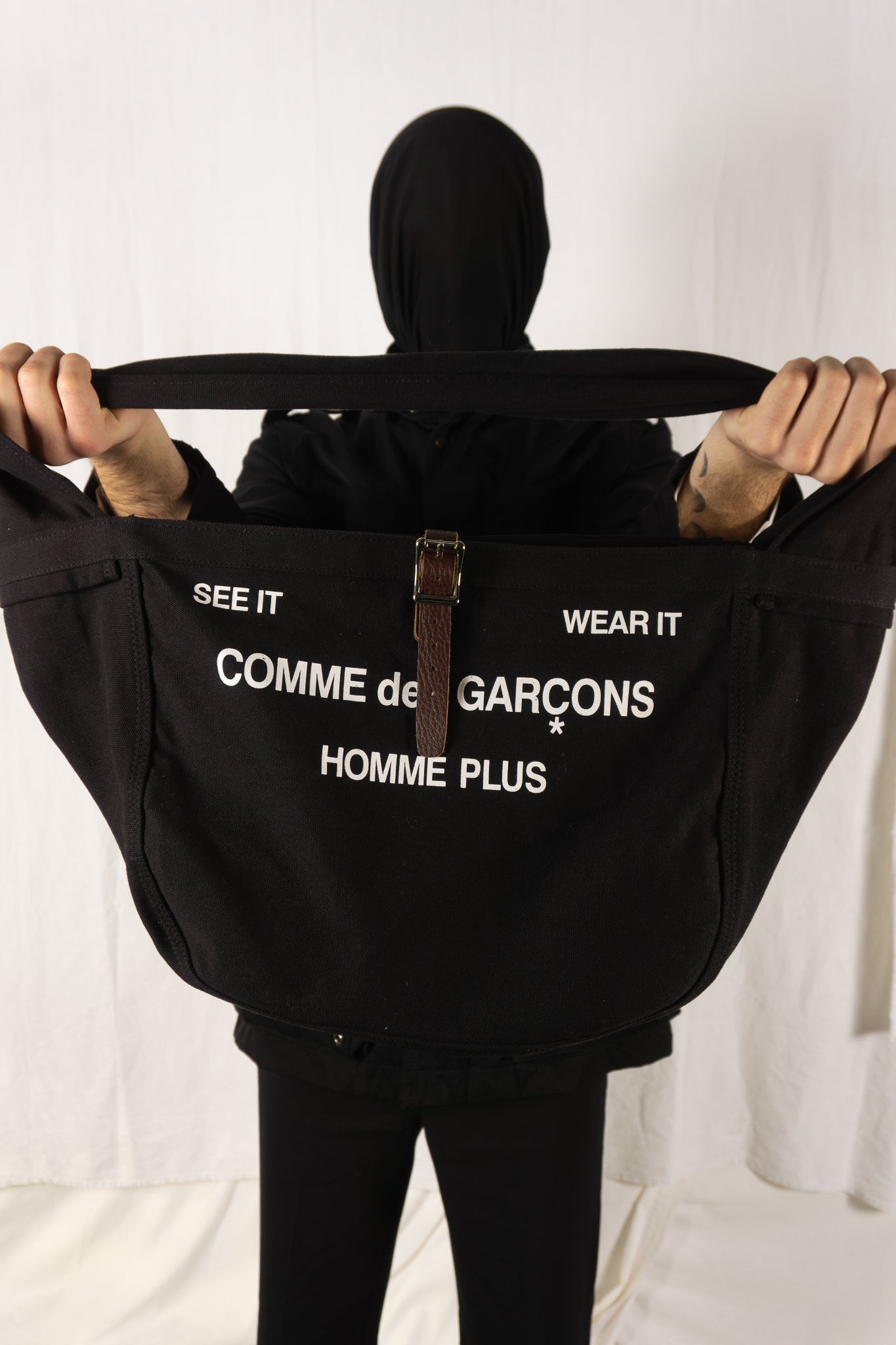 Comme des garçons homme plus 2000s shoulder bag black
