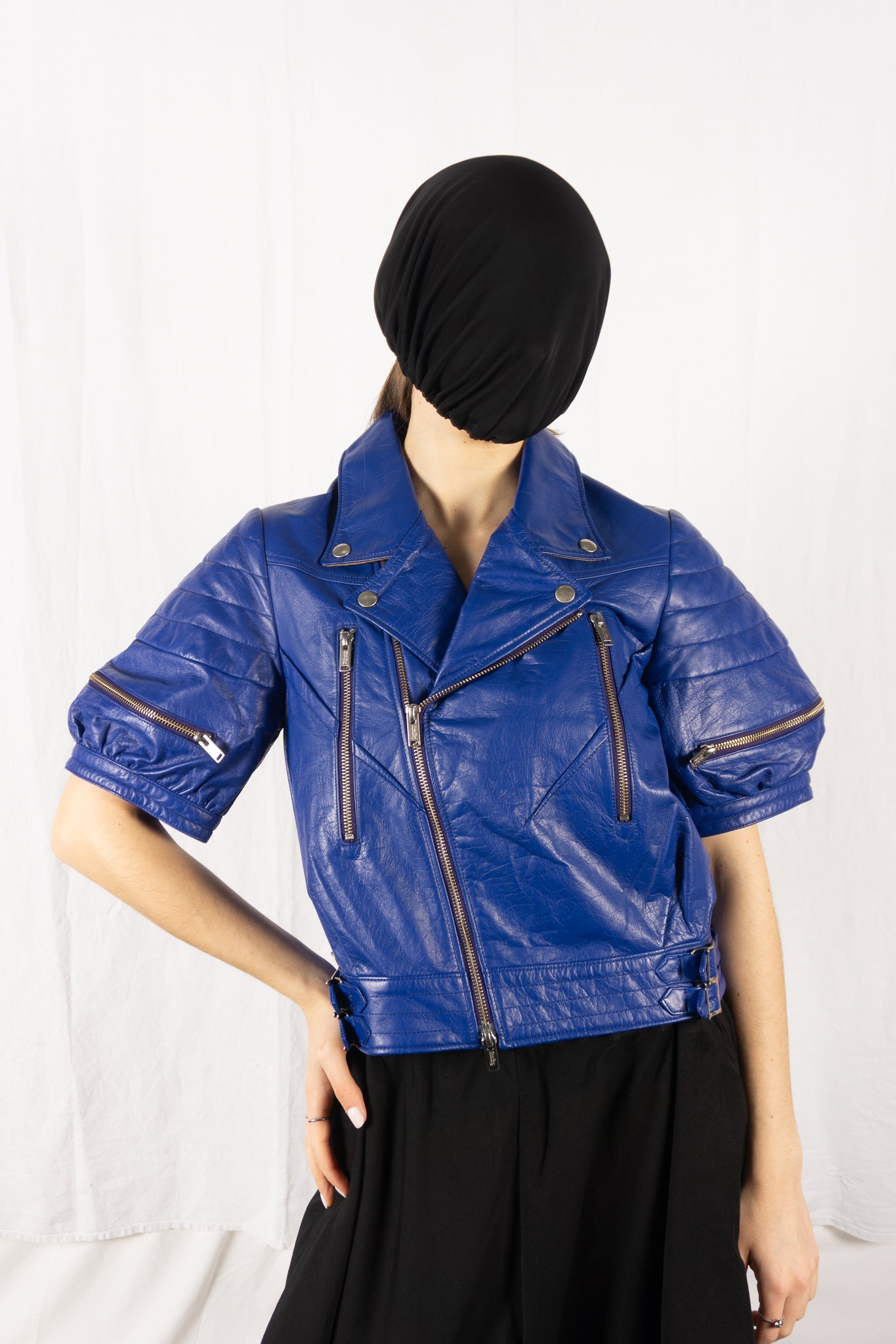 Undercover s/s 2013 biker jacket leather blue