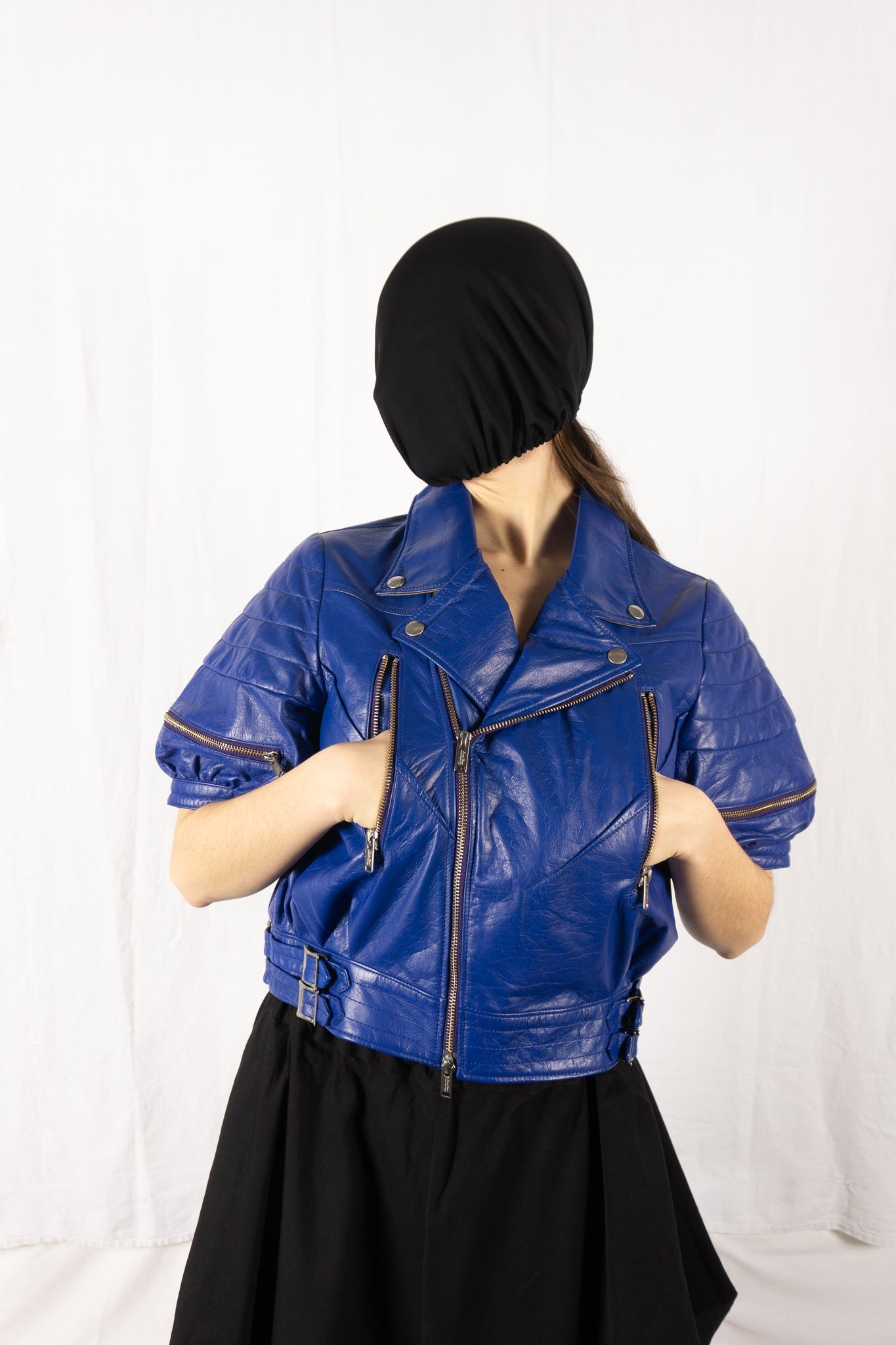 Undercover s/s 2013 biker jacket leather blue