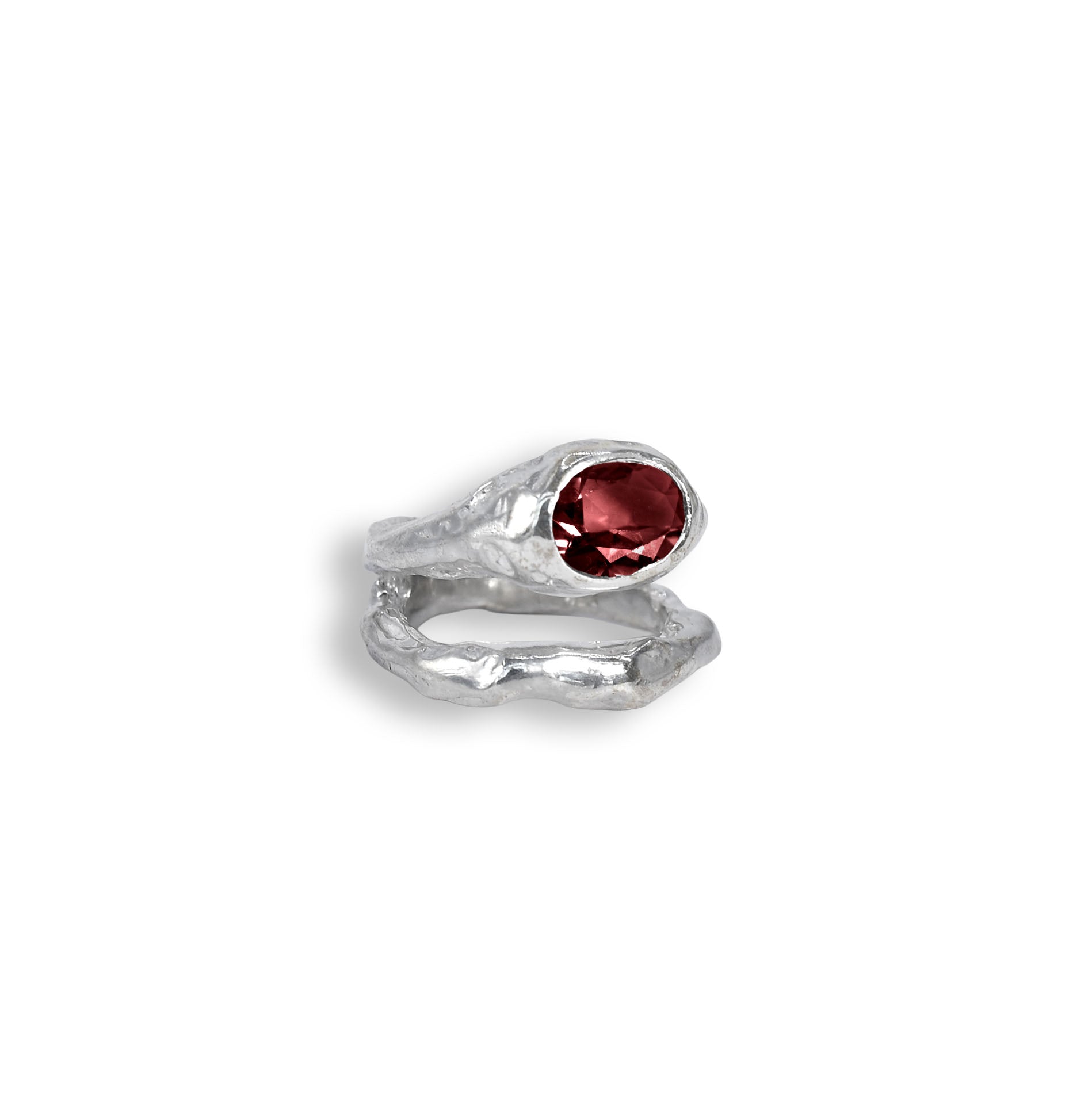 Duo fusion garnet ring
