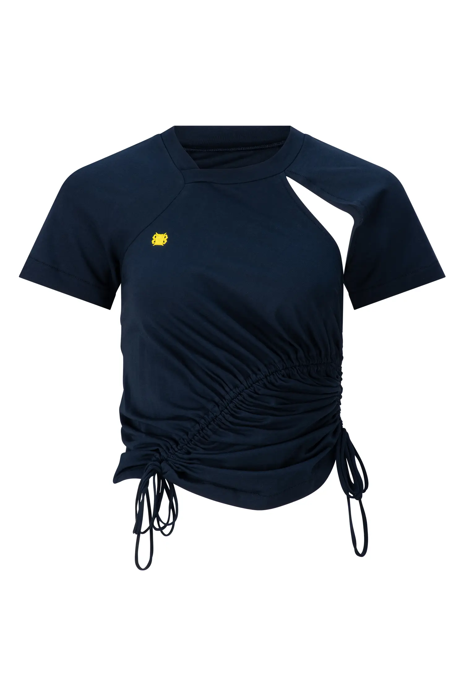 Ruched short sleeve - navy
