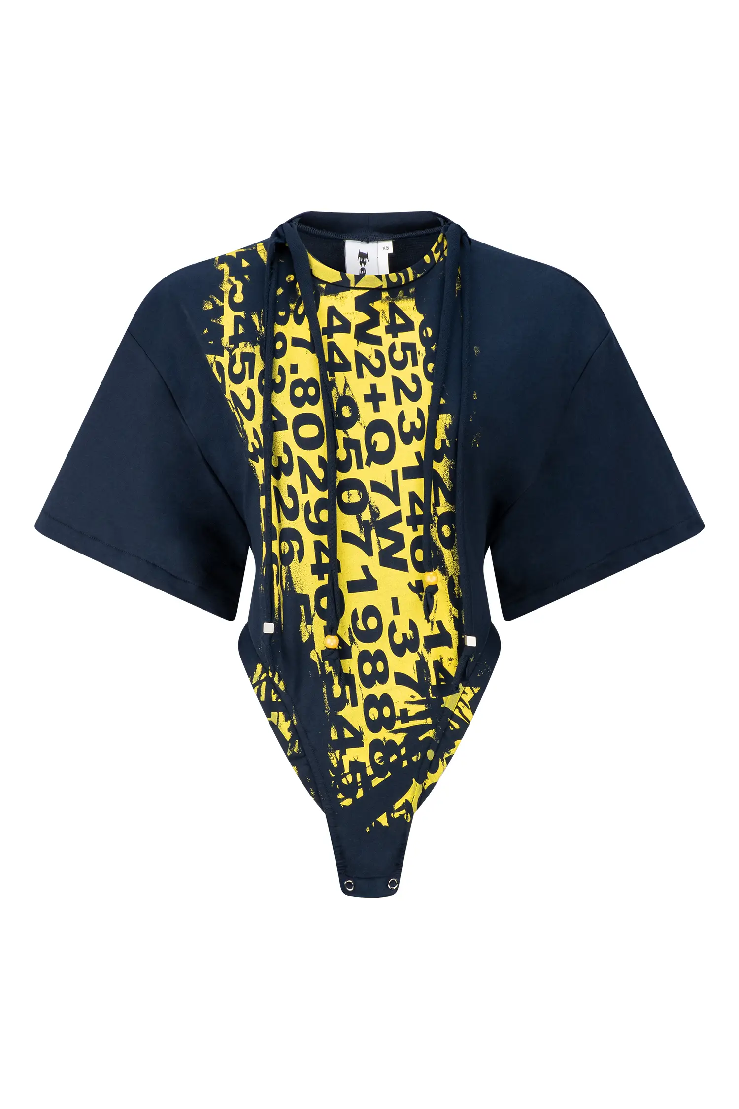 One piece tshirt - navy yellow screen print
