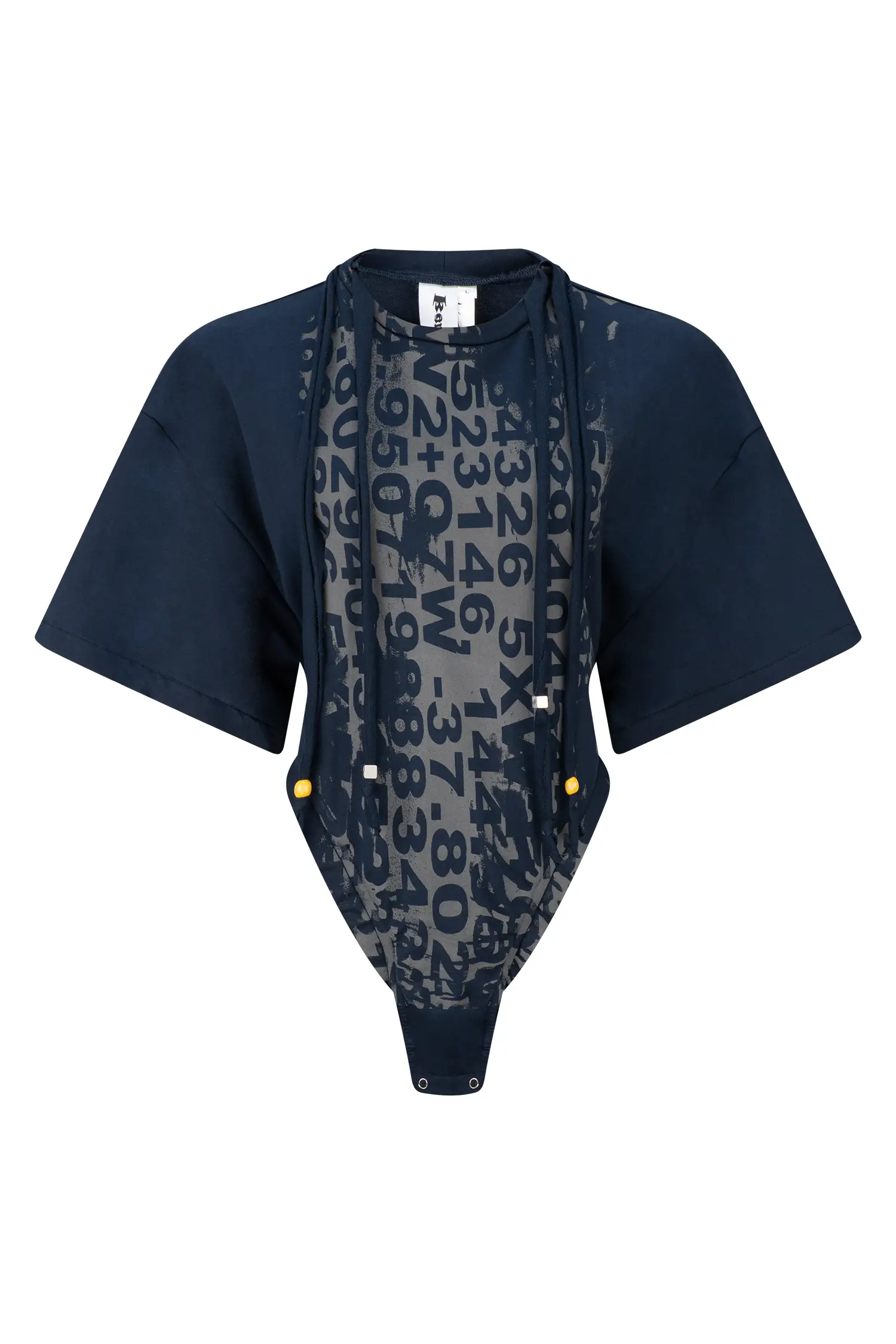 One piece tshirt - navy/ platinum screen print