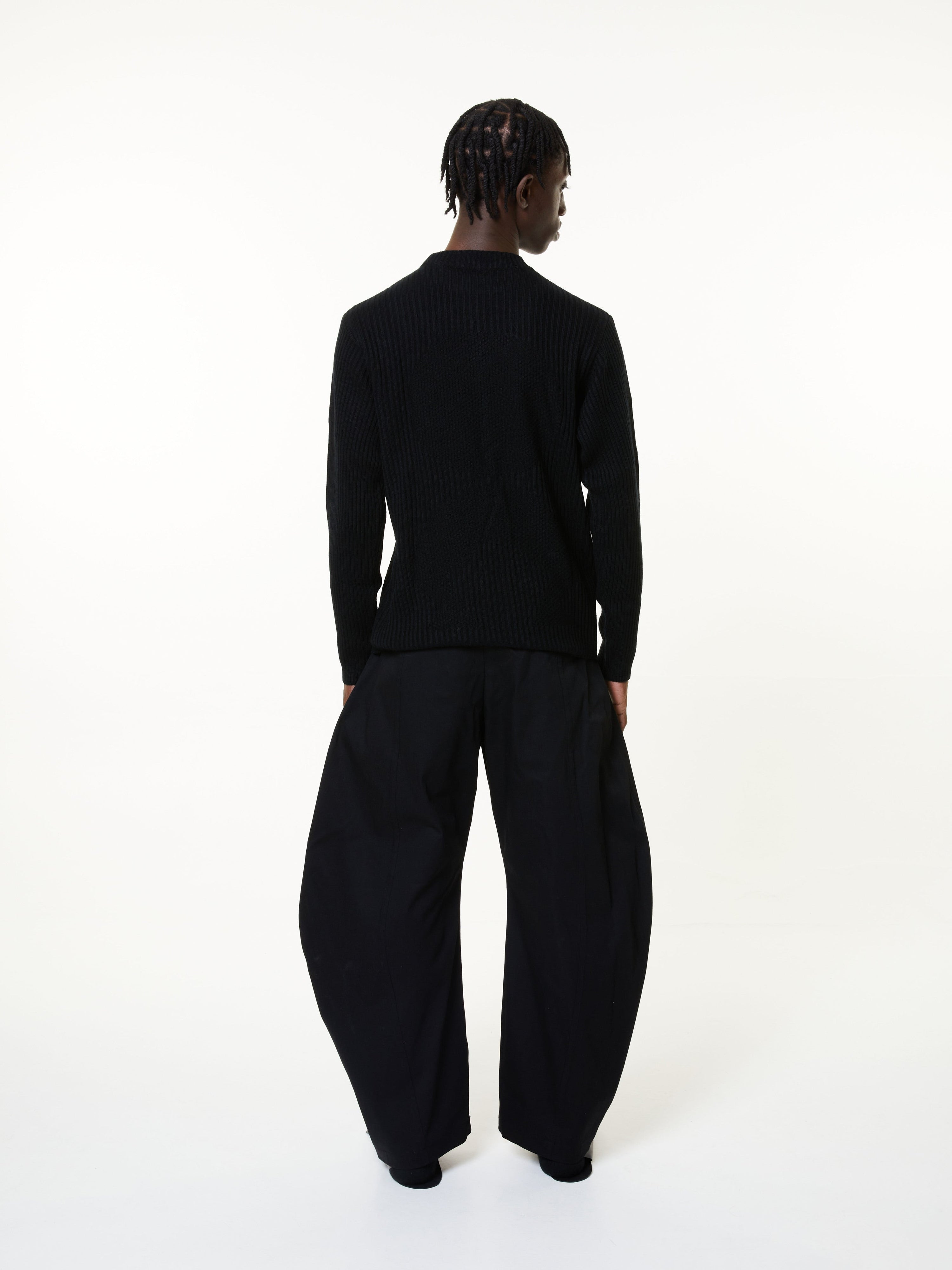 Black wide leg denim | limo fit