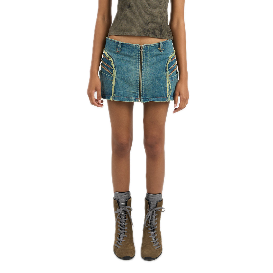 Knight mini skirt denim cyan