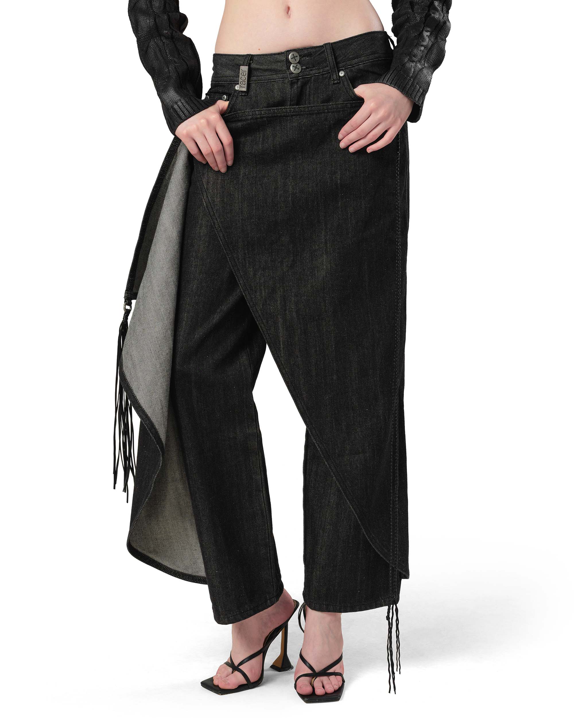 Layered skirt denim