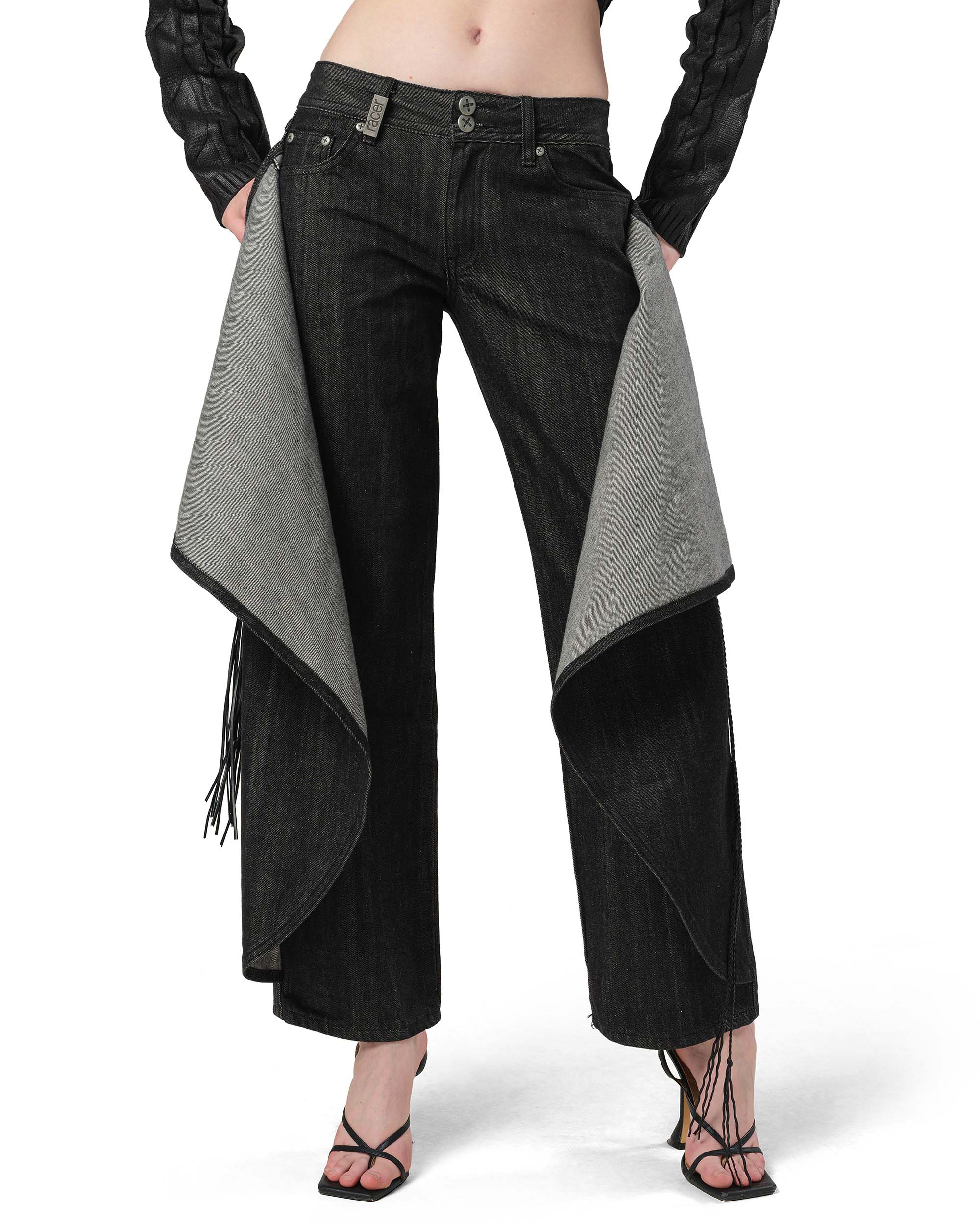 Layered skirt denim