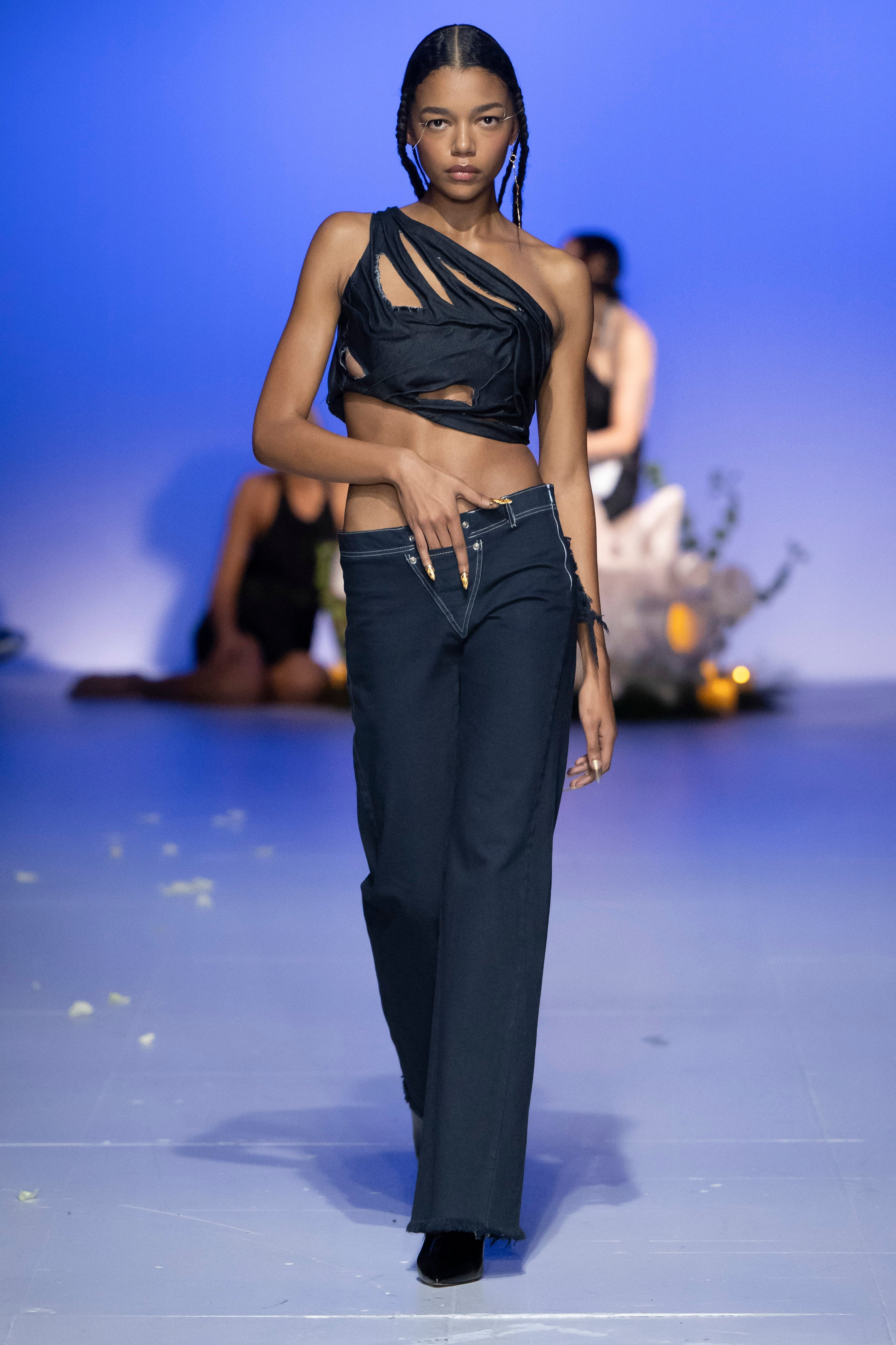 Eros denim crop top