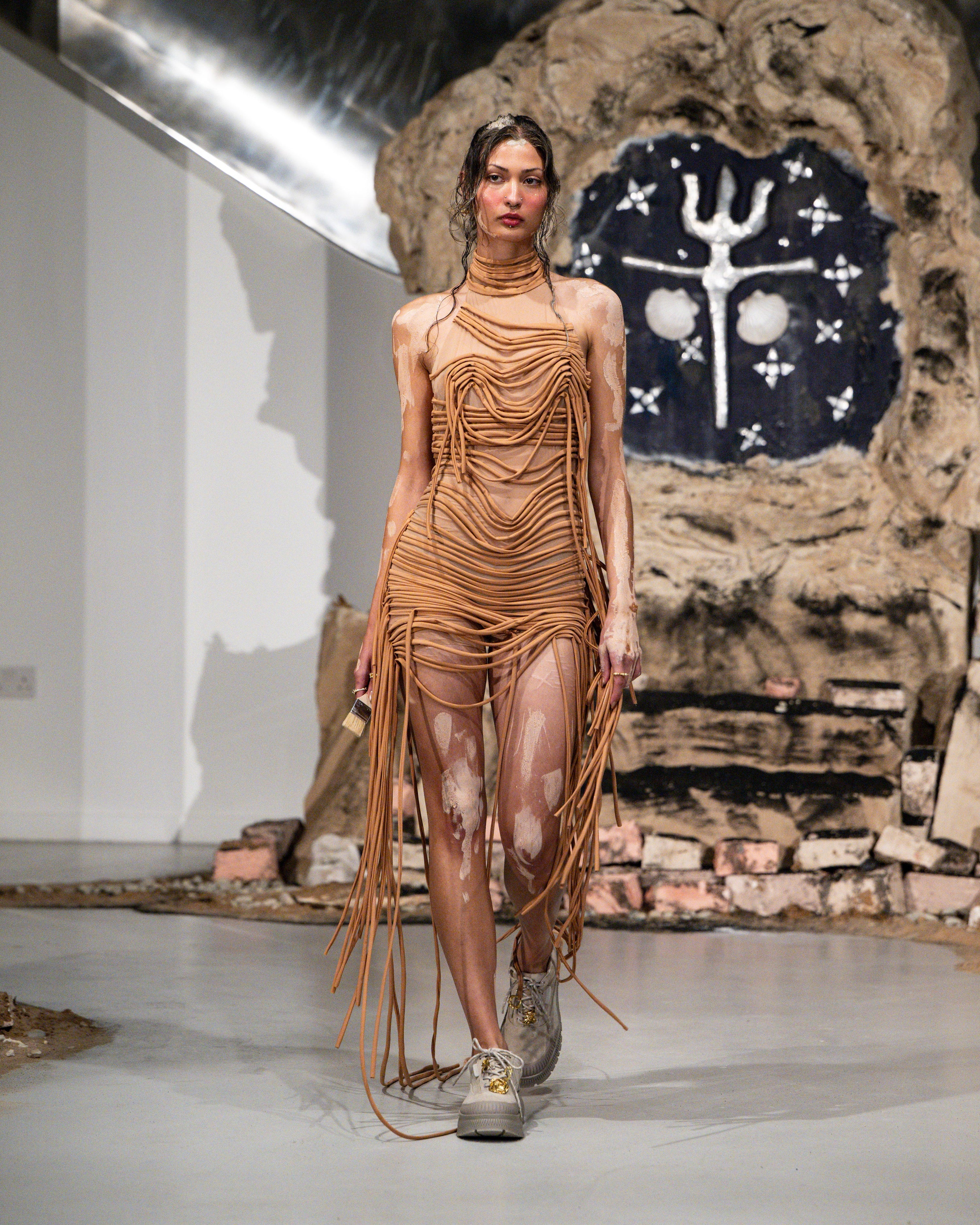 Unravelling mini dress