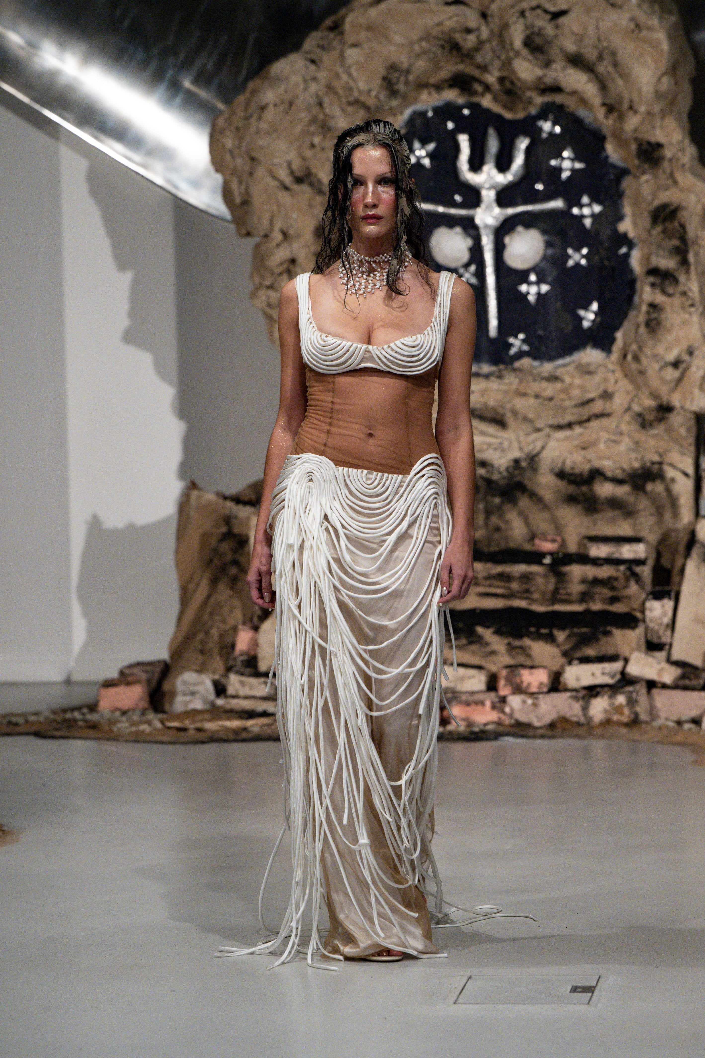 Unravelling silk dress