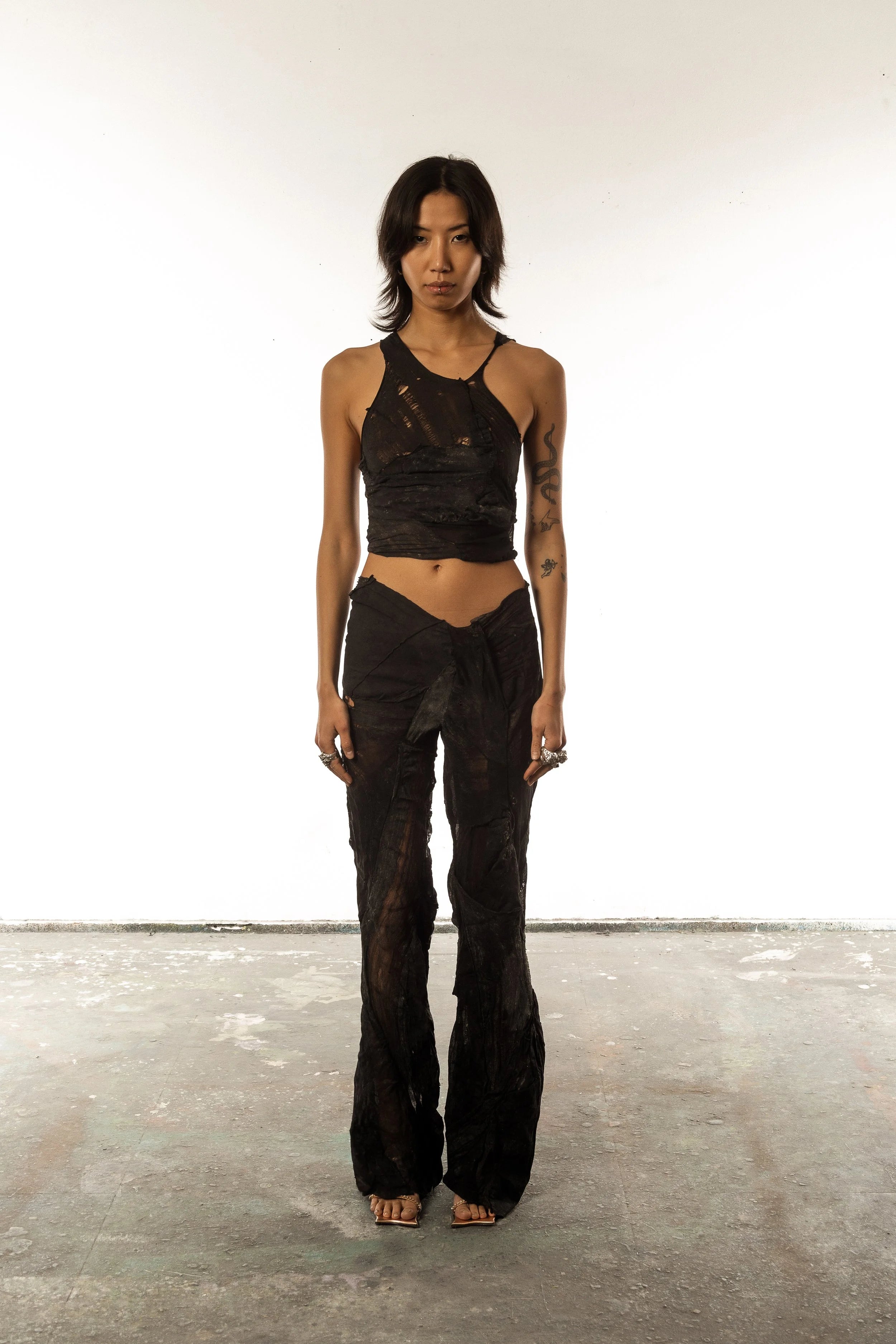 Distorted tights top