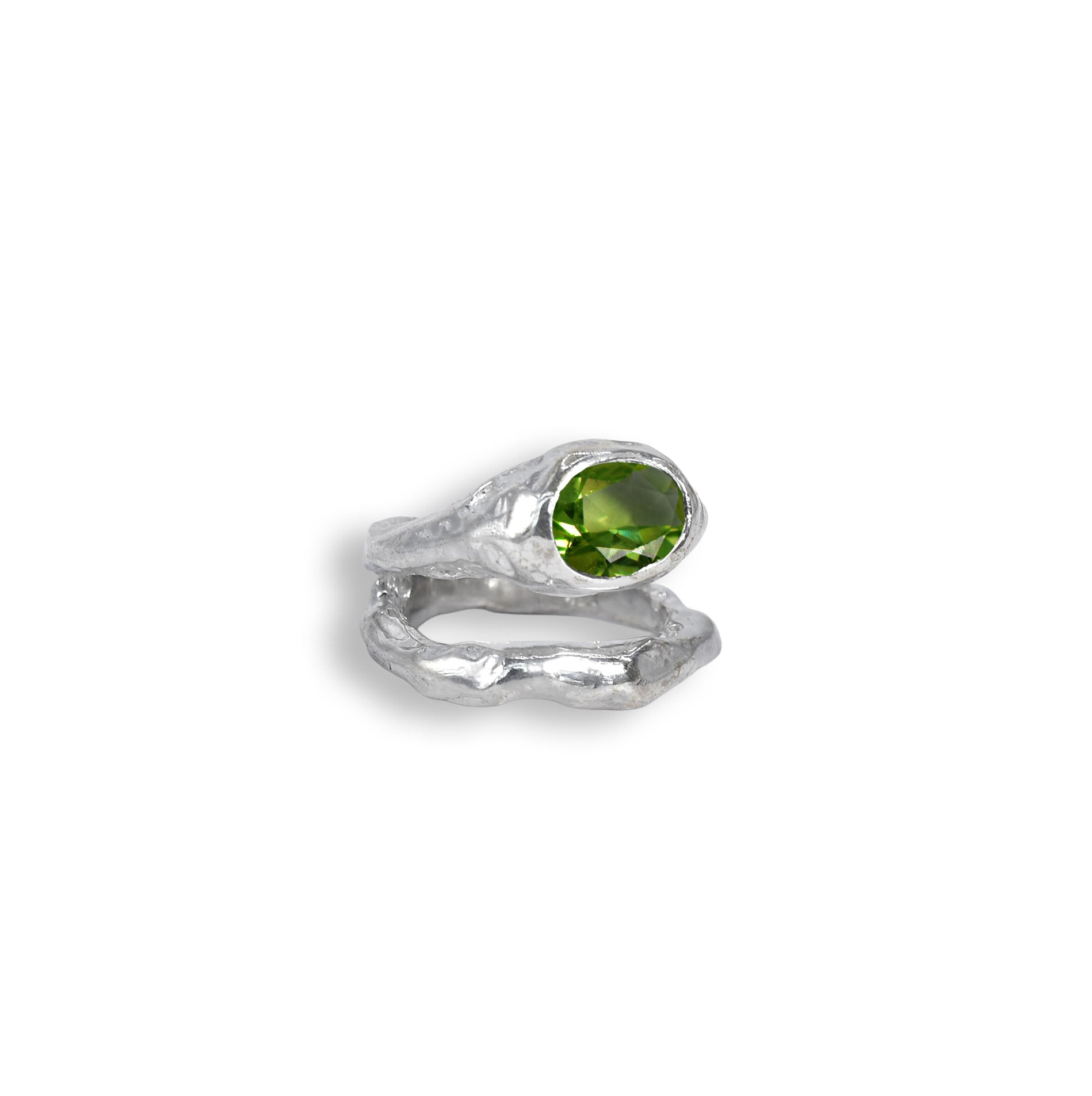 Duo fusion peridot ring