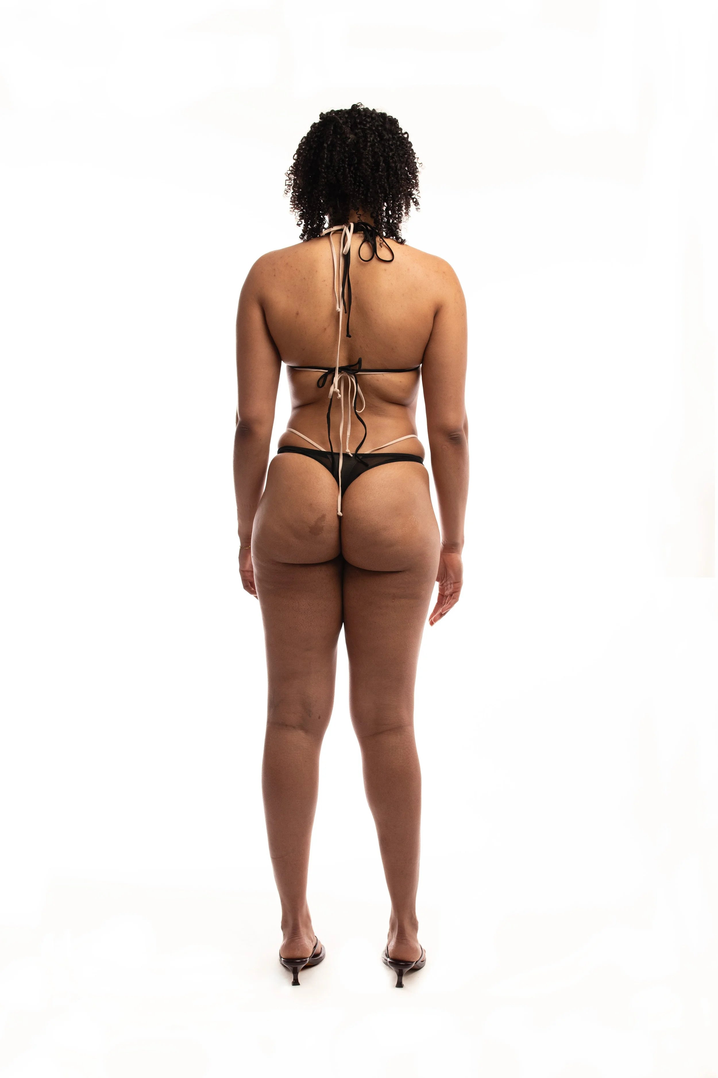 Double layered bikini set - pink & transparent black