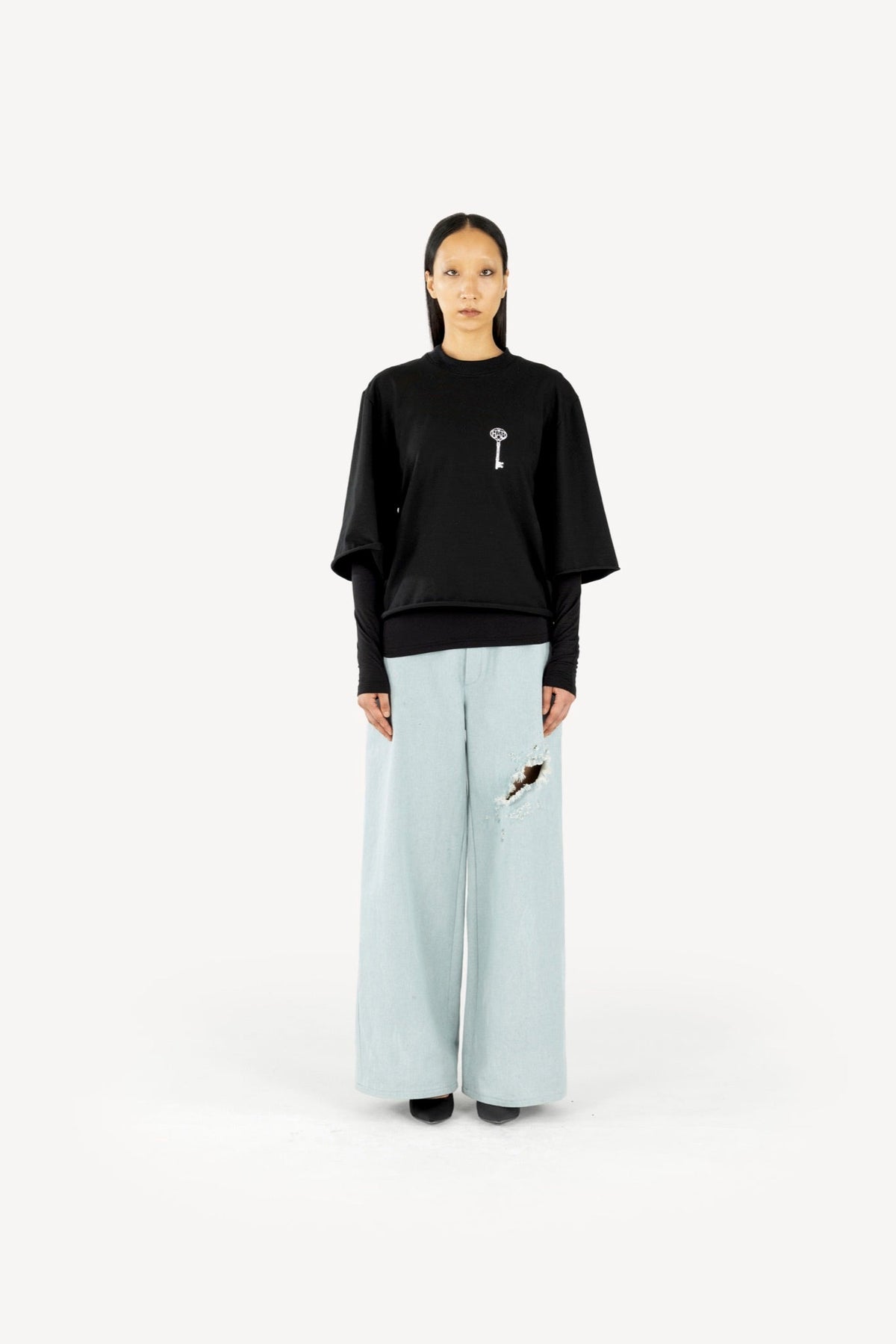 Double sleeve t-shirt black