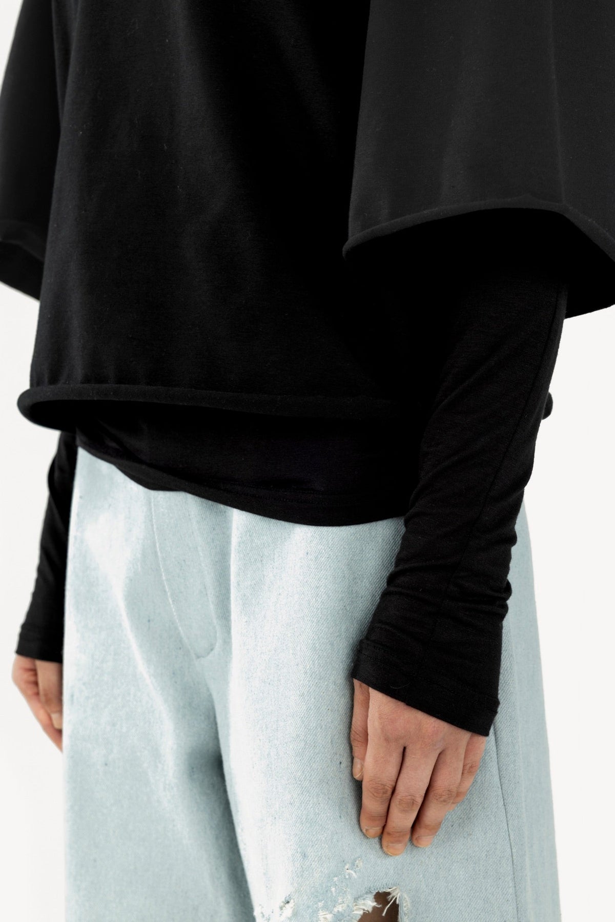 Double sleeve t-shirt black