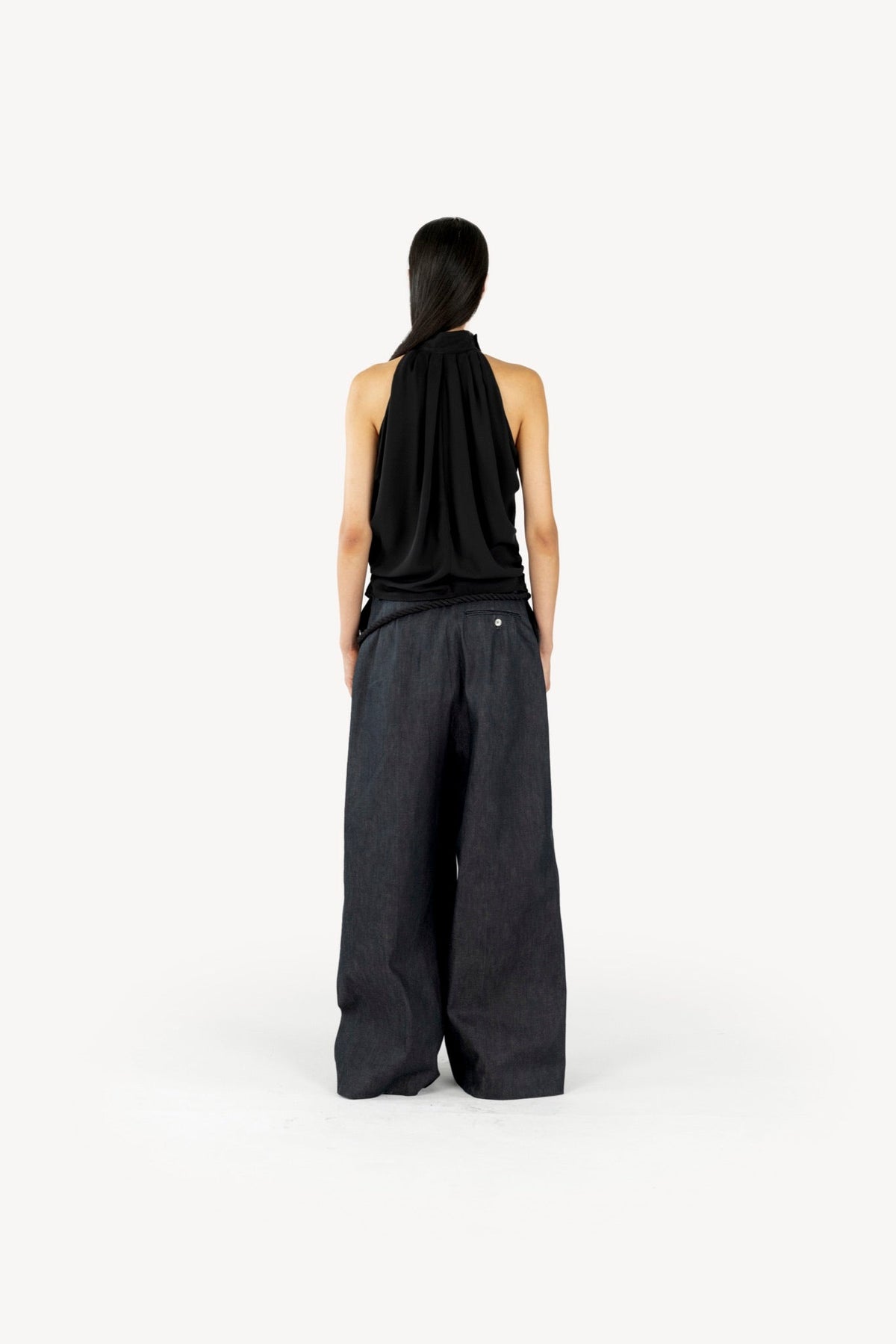 Draped top black