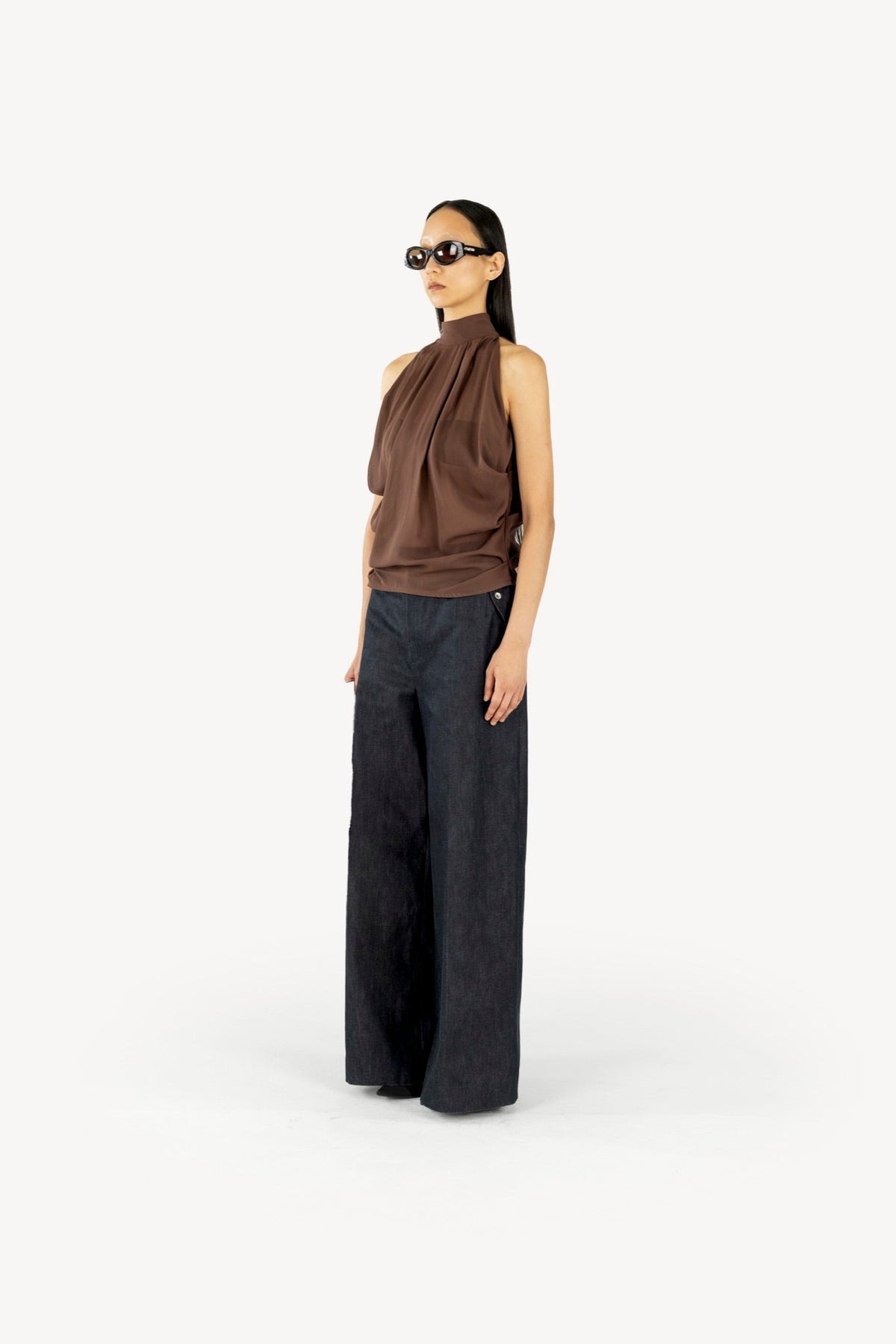 Draped top brown