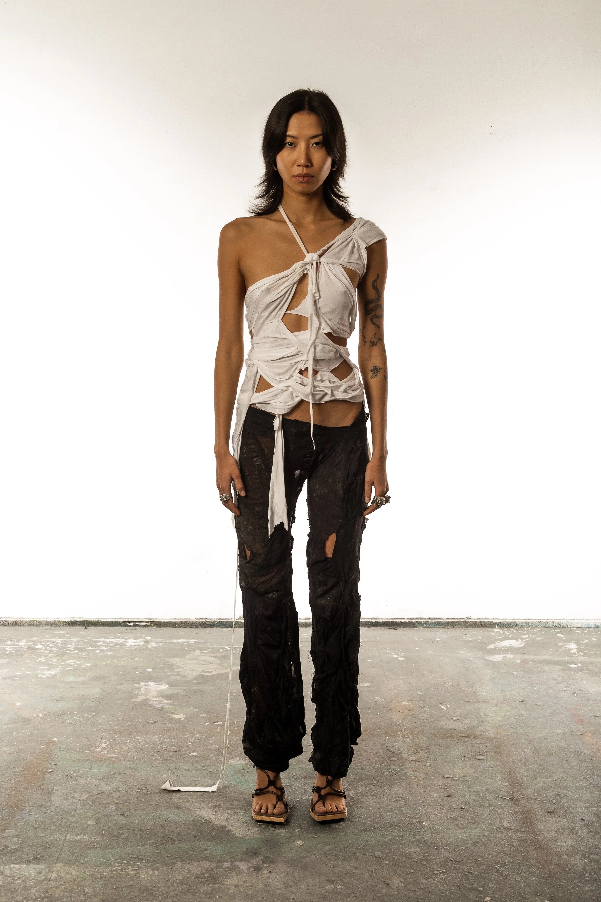 Knotted jersey top