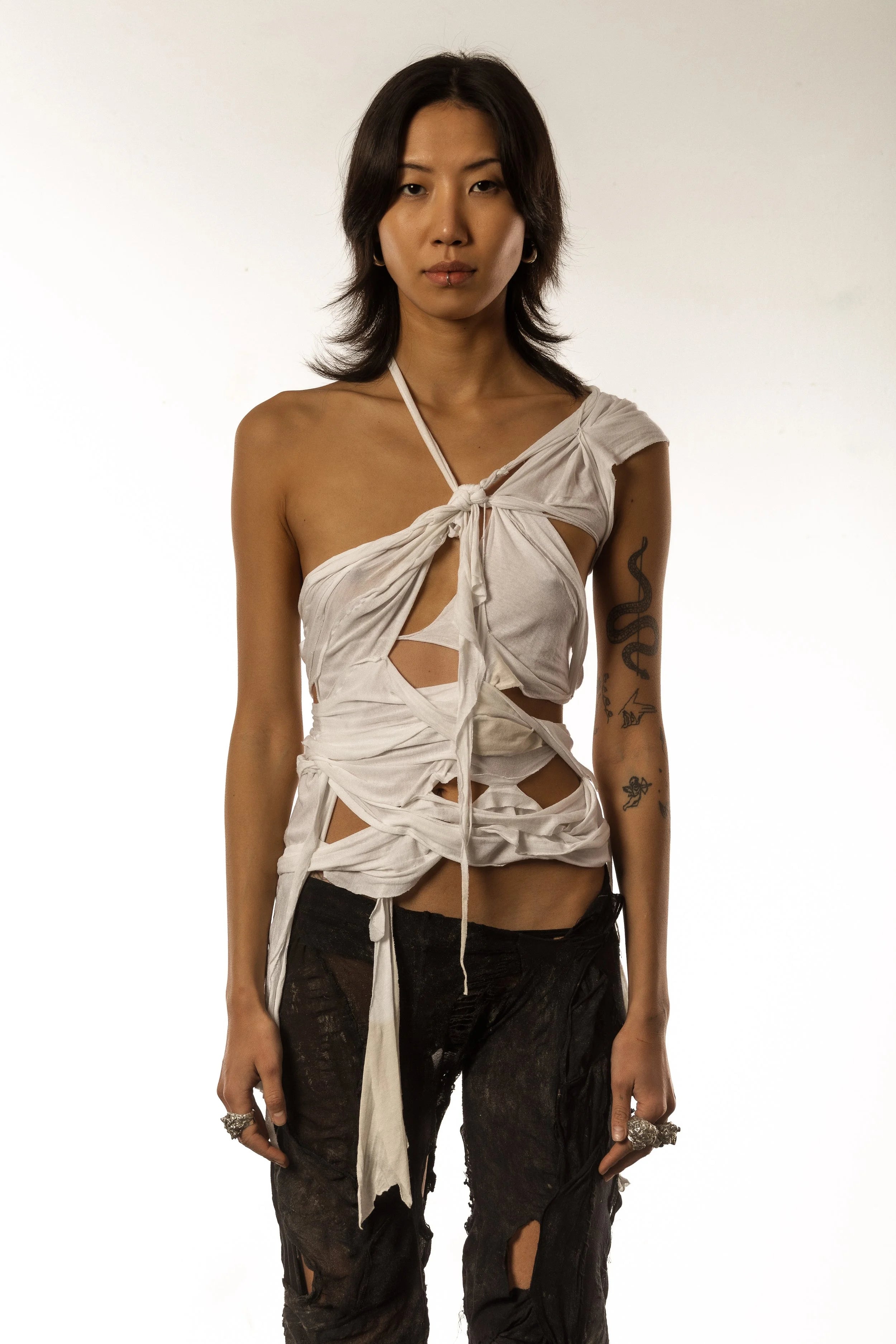 Knotted jersey top