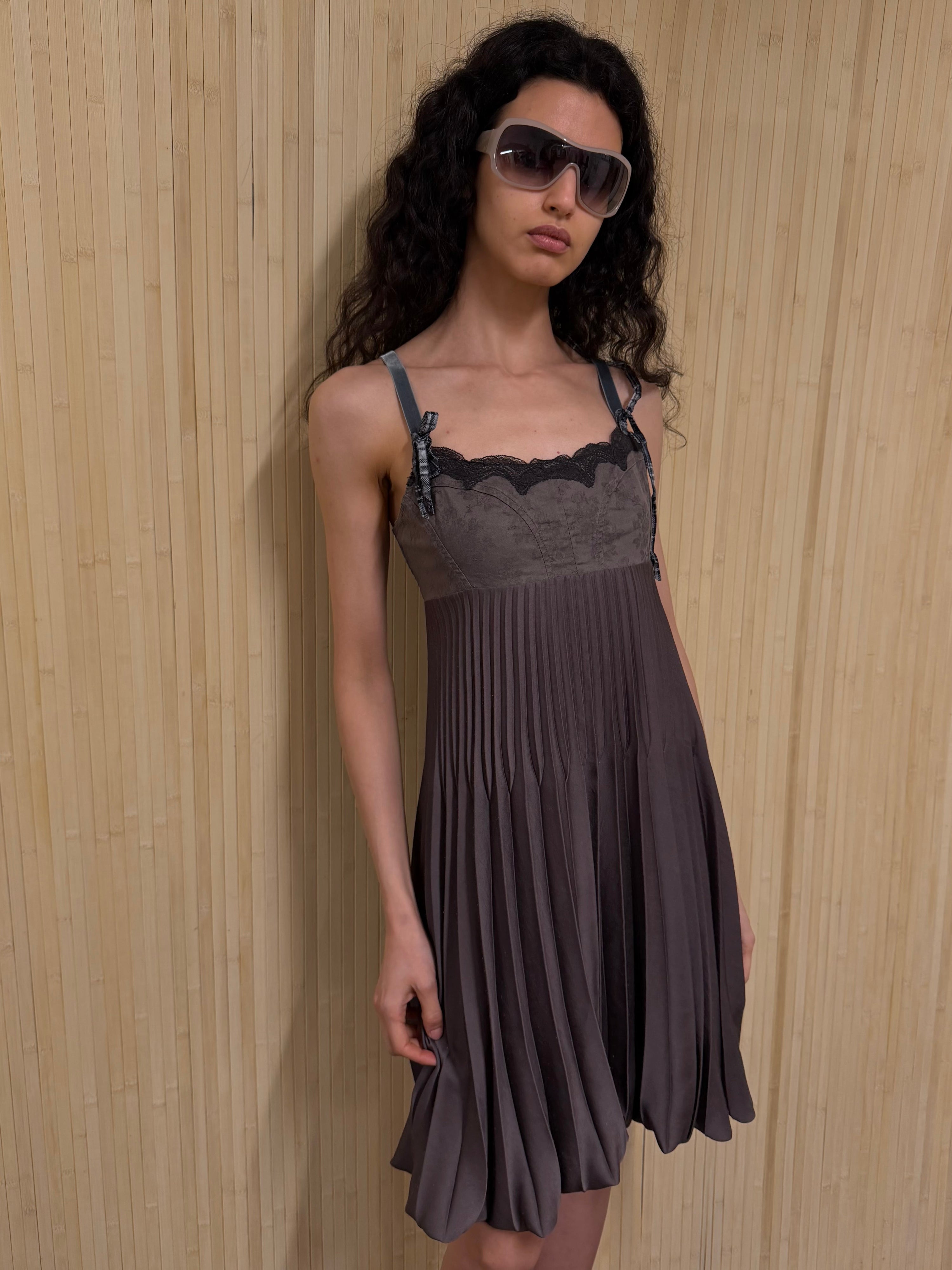 Pleated mini dress