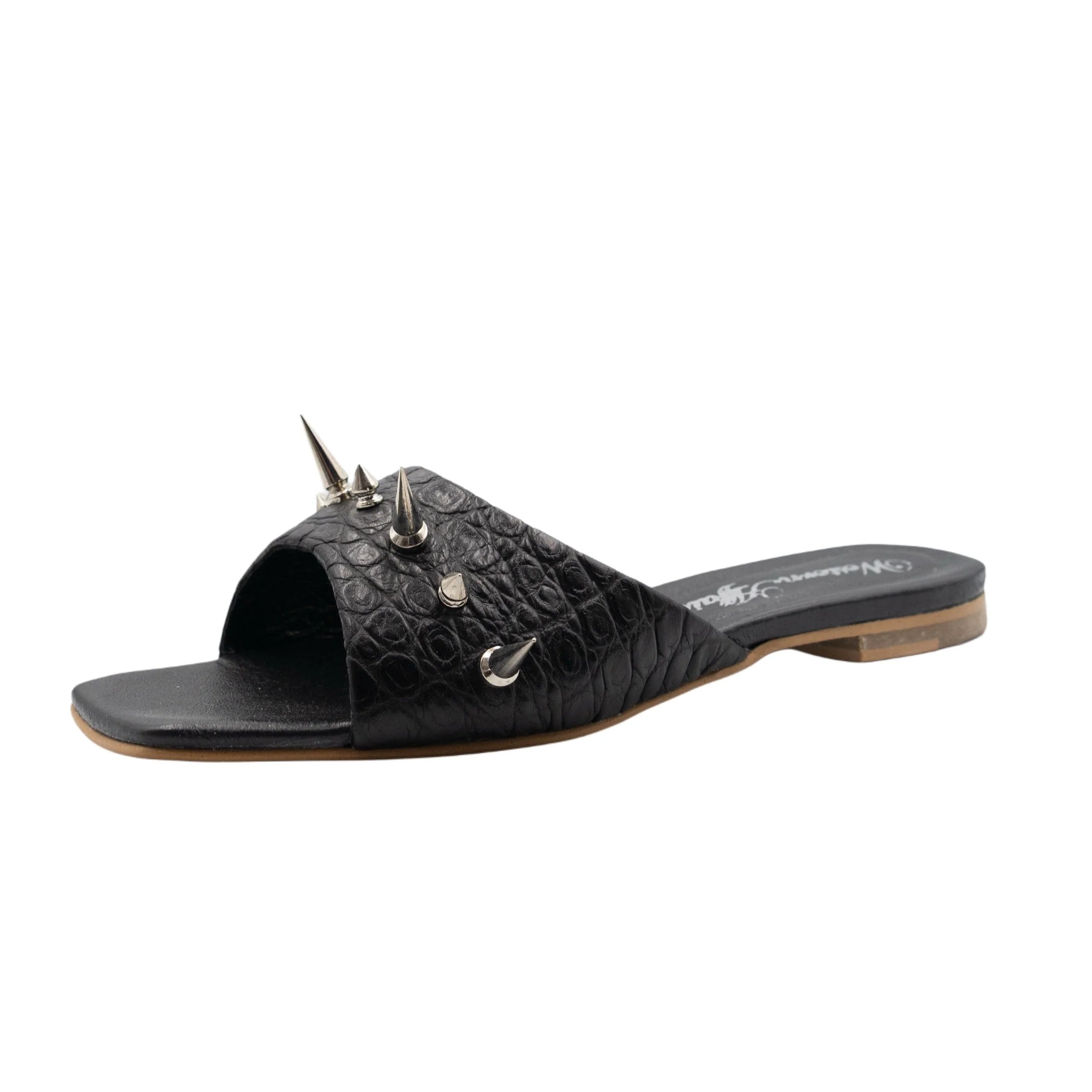 Spotlight flats black croc