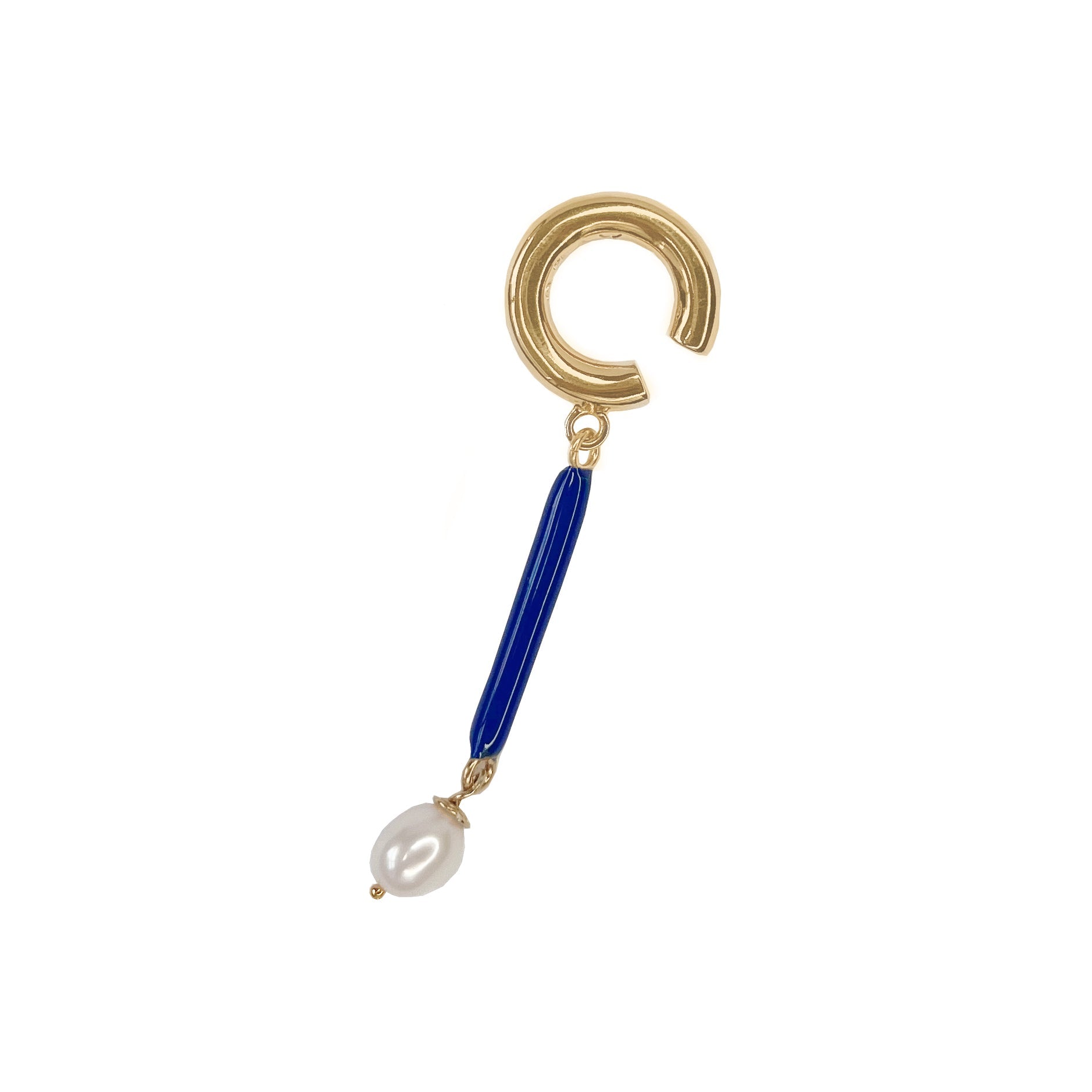 Color bar ear-cuff & pearl vermeil