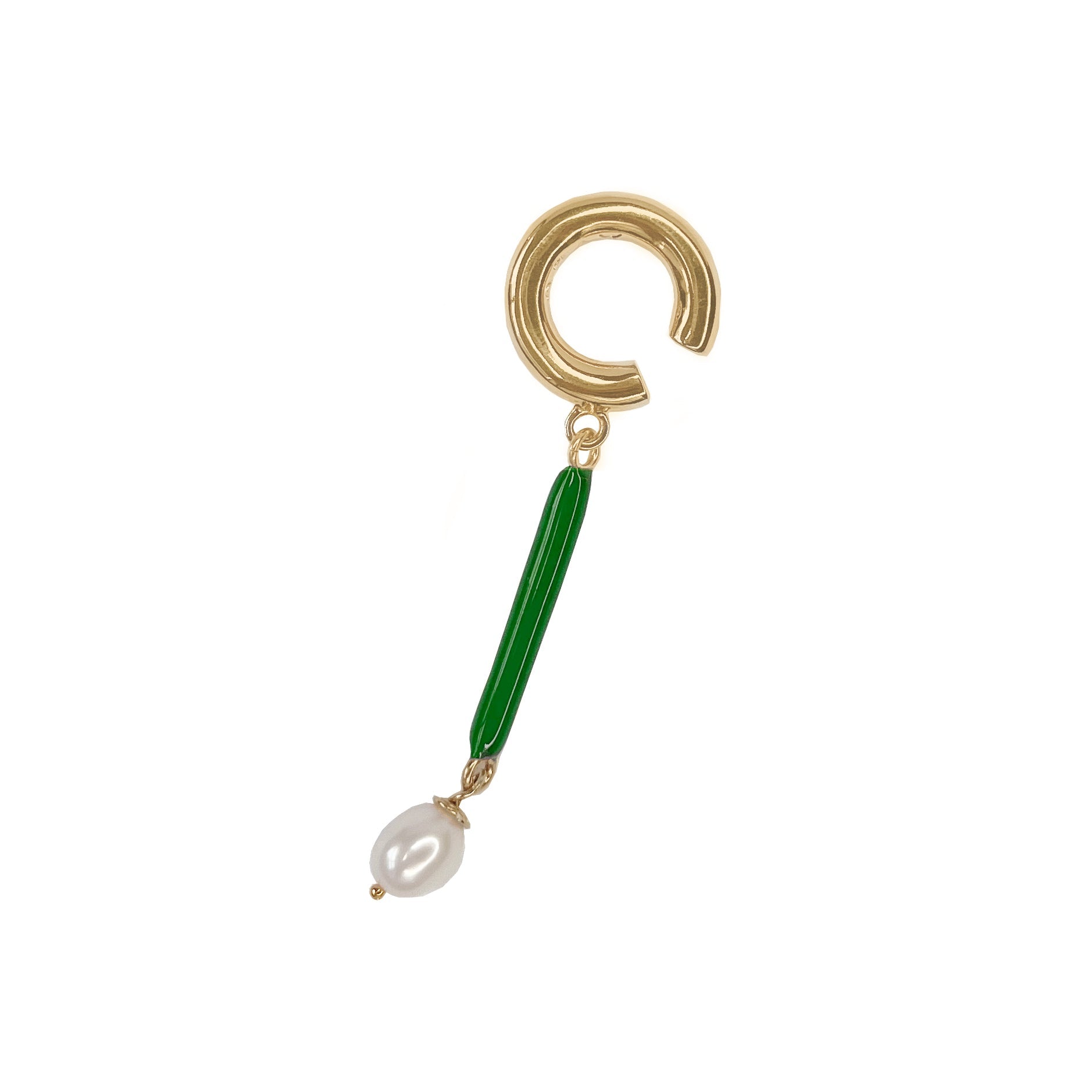 Color bar ear-cuff & pearl vermeil
