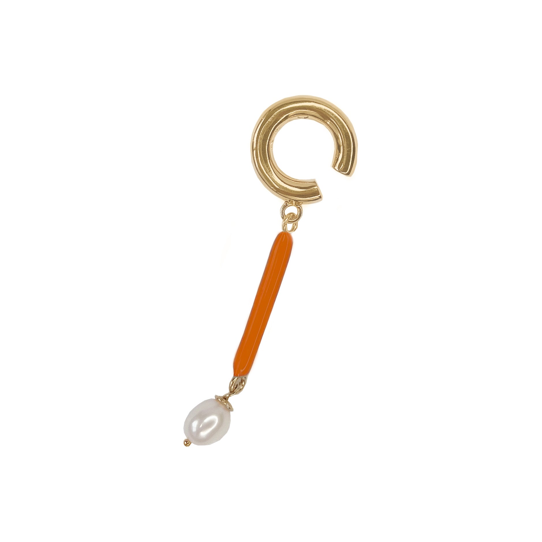 Color bar ear-cuff & pearl vermeil