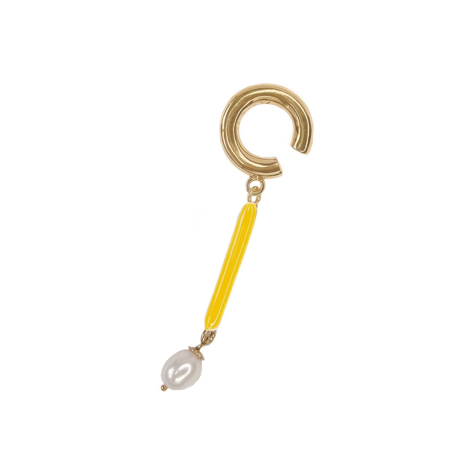 Color bar ear-cuff & pearl vermeil