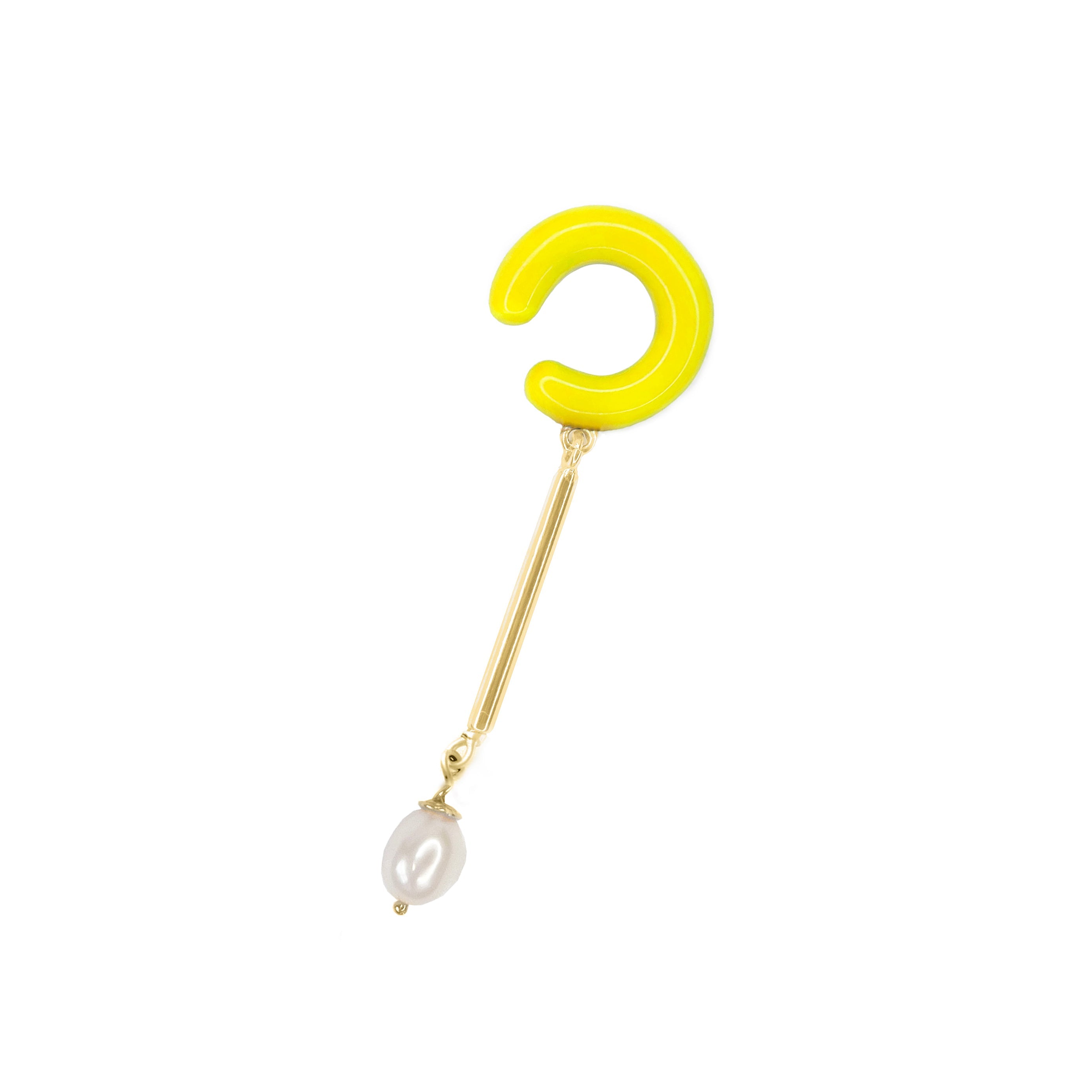 Color ear-cuff bar & pearl vermeil