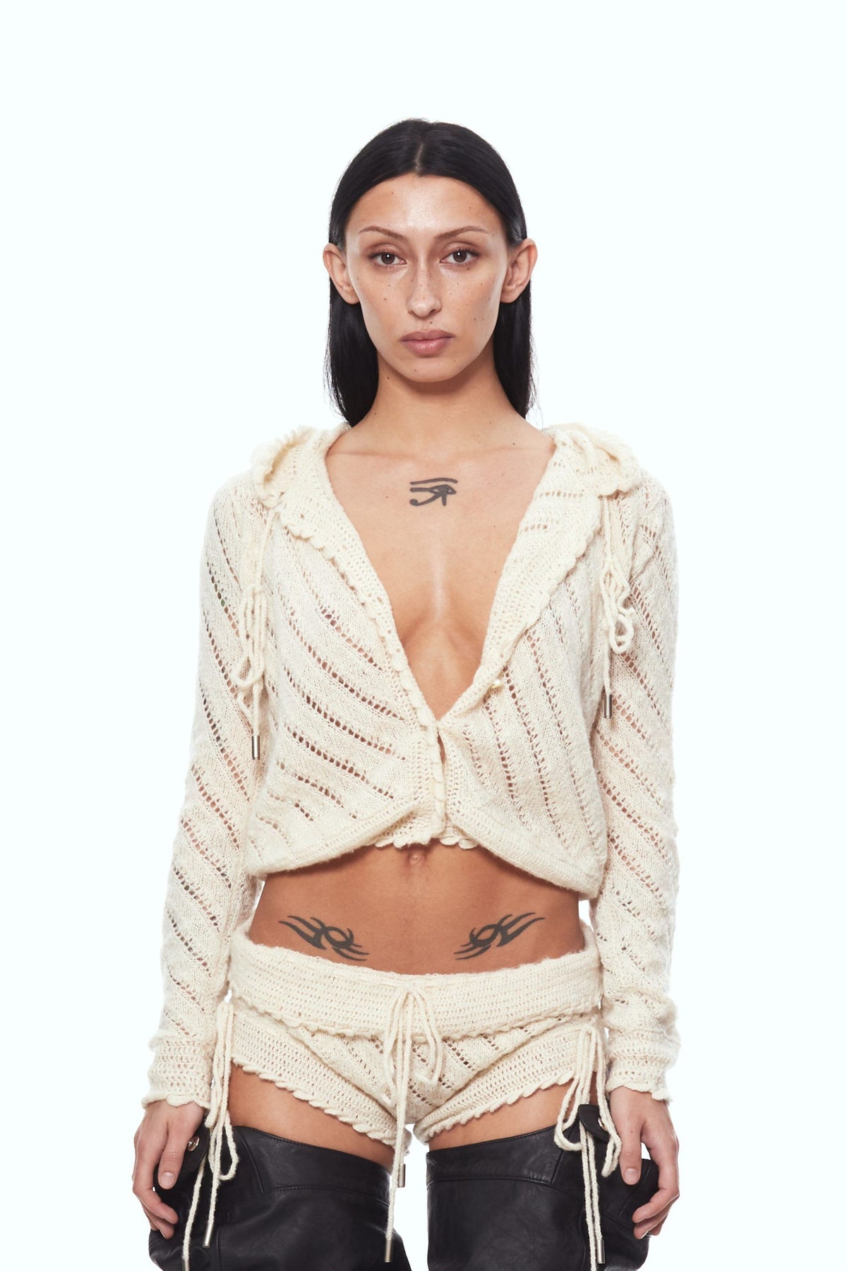 Open knit cardigan