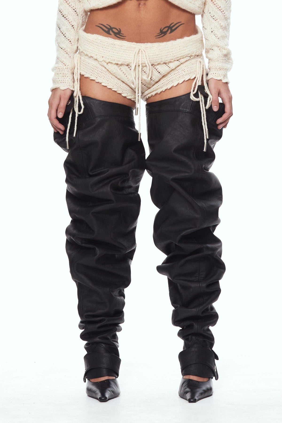 Open knit culotte