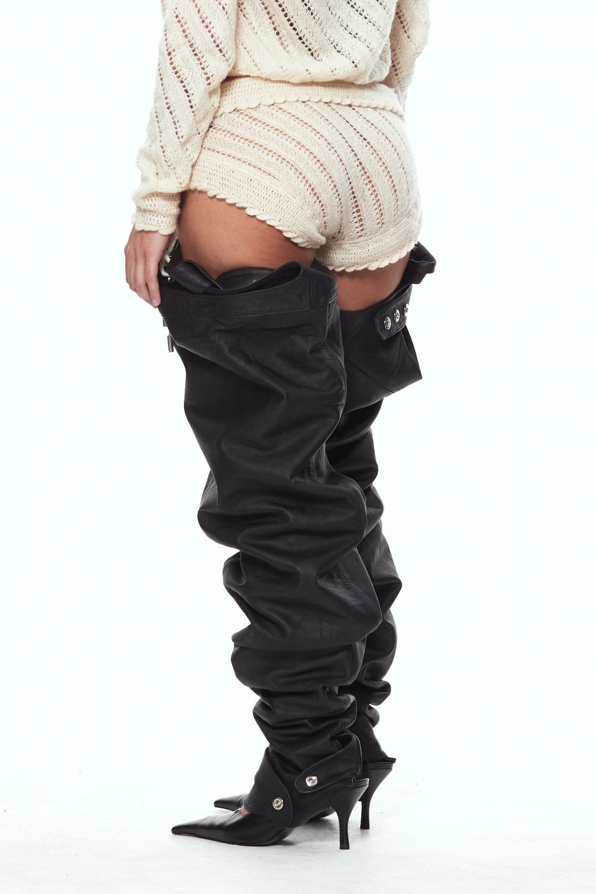 Open knit culotte