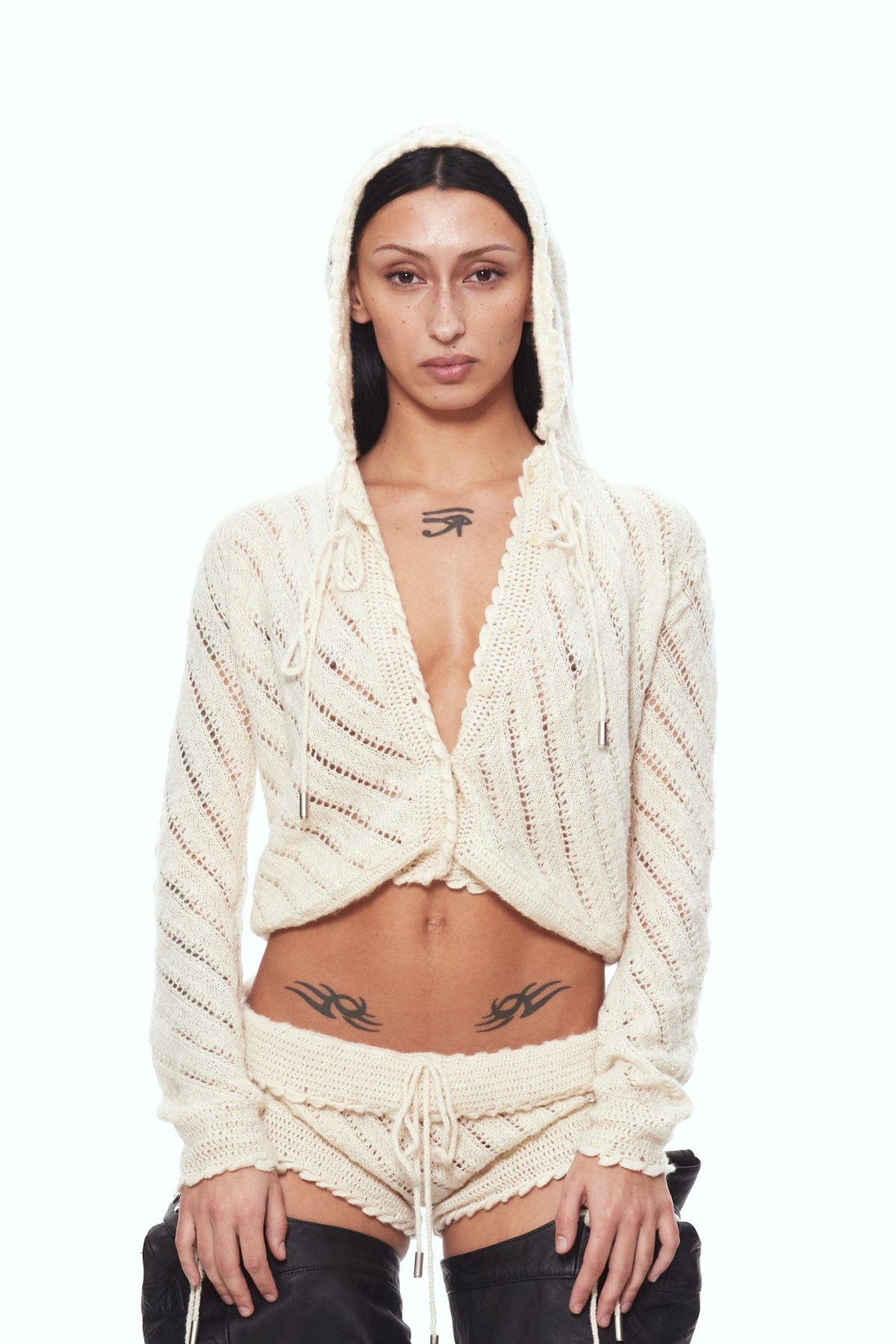 Open knit cardigan