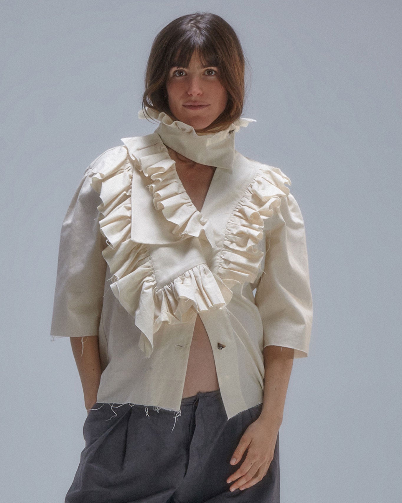 003-19 ruffle shirt