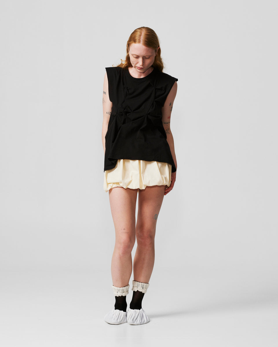 White mini fluffy skirt