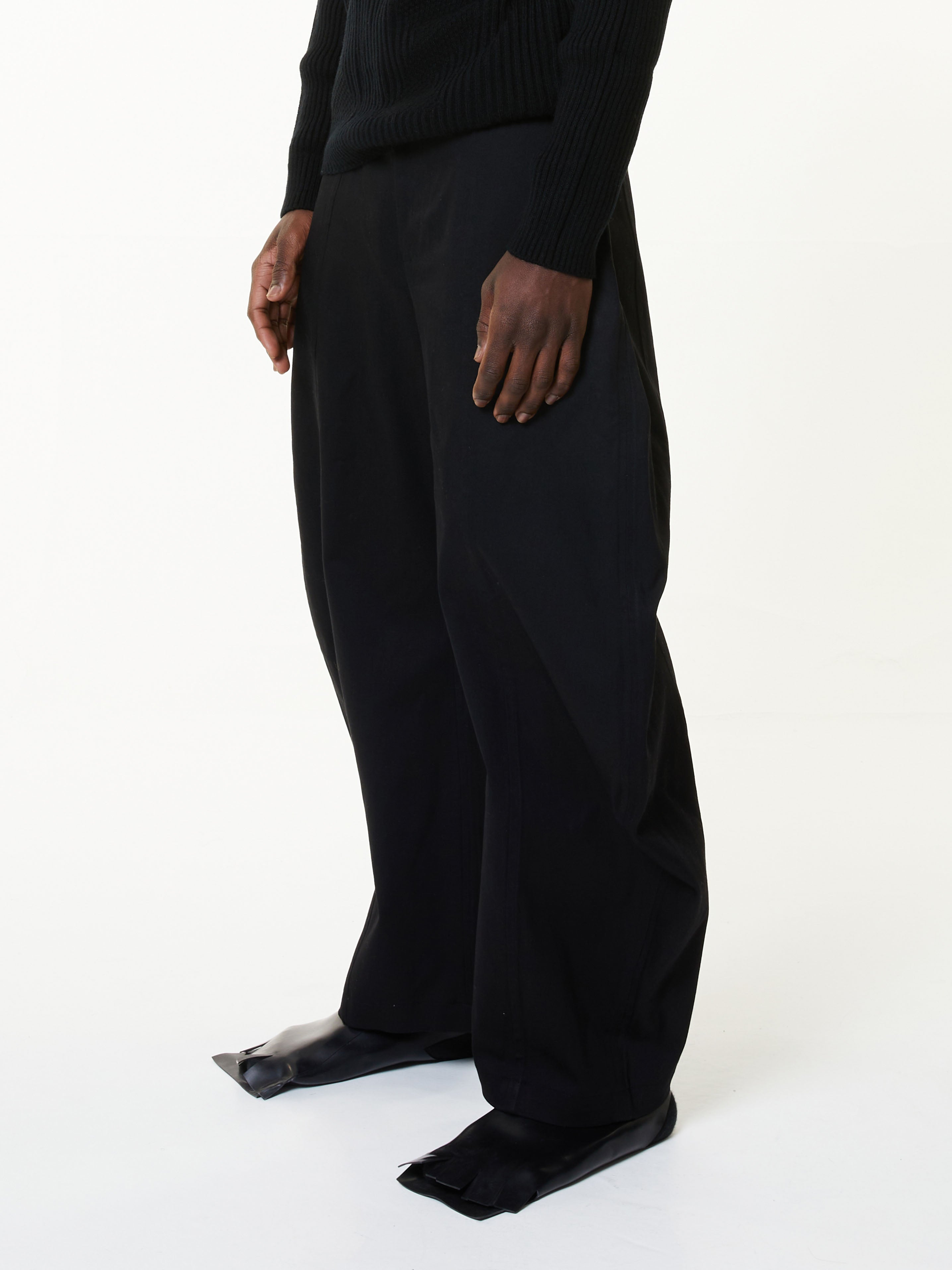 Black wide leg denim | limo fit