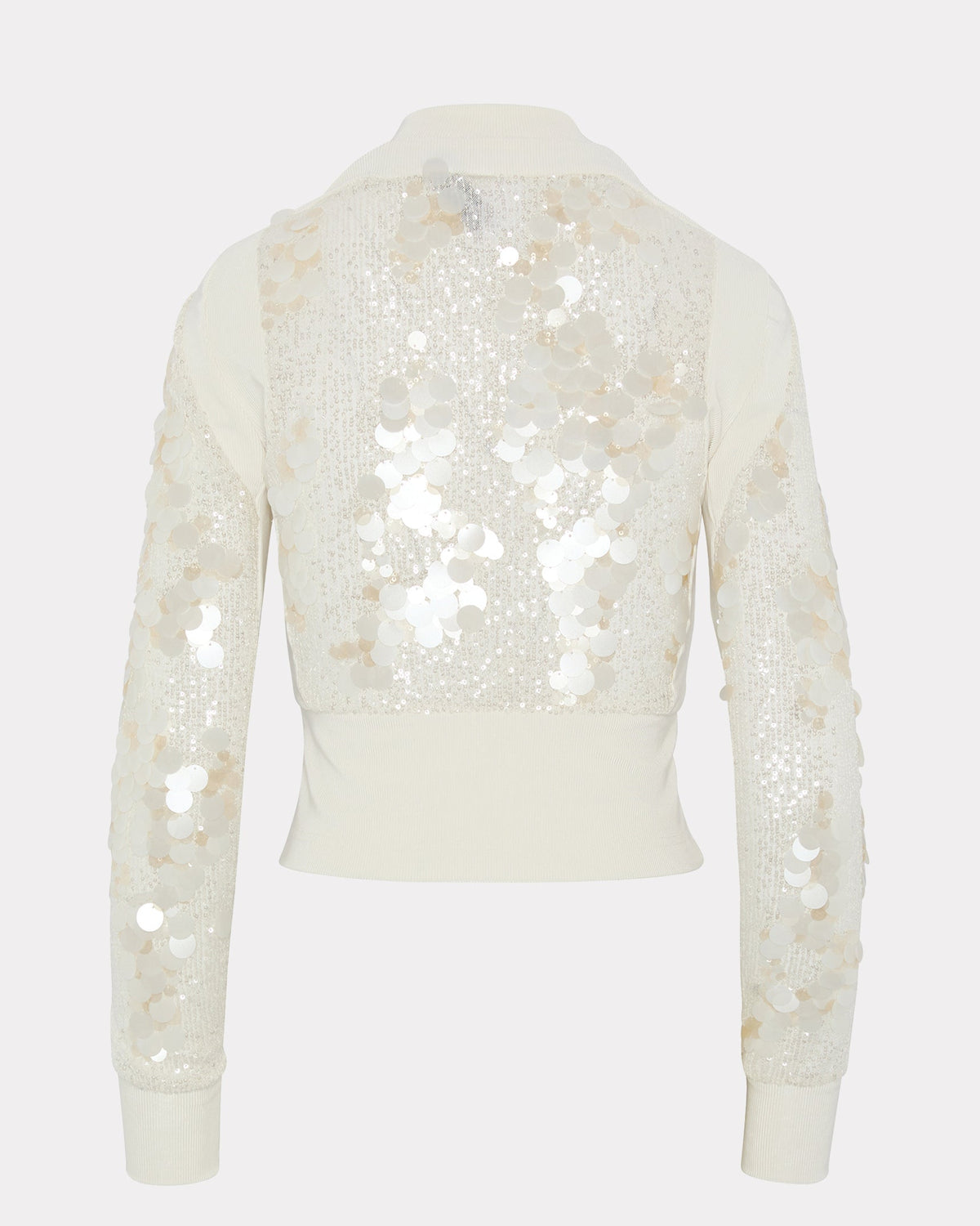 Sequin zipped longsleeve ivory