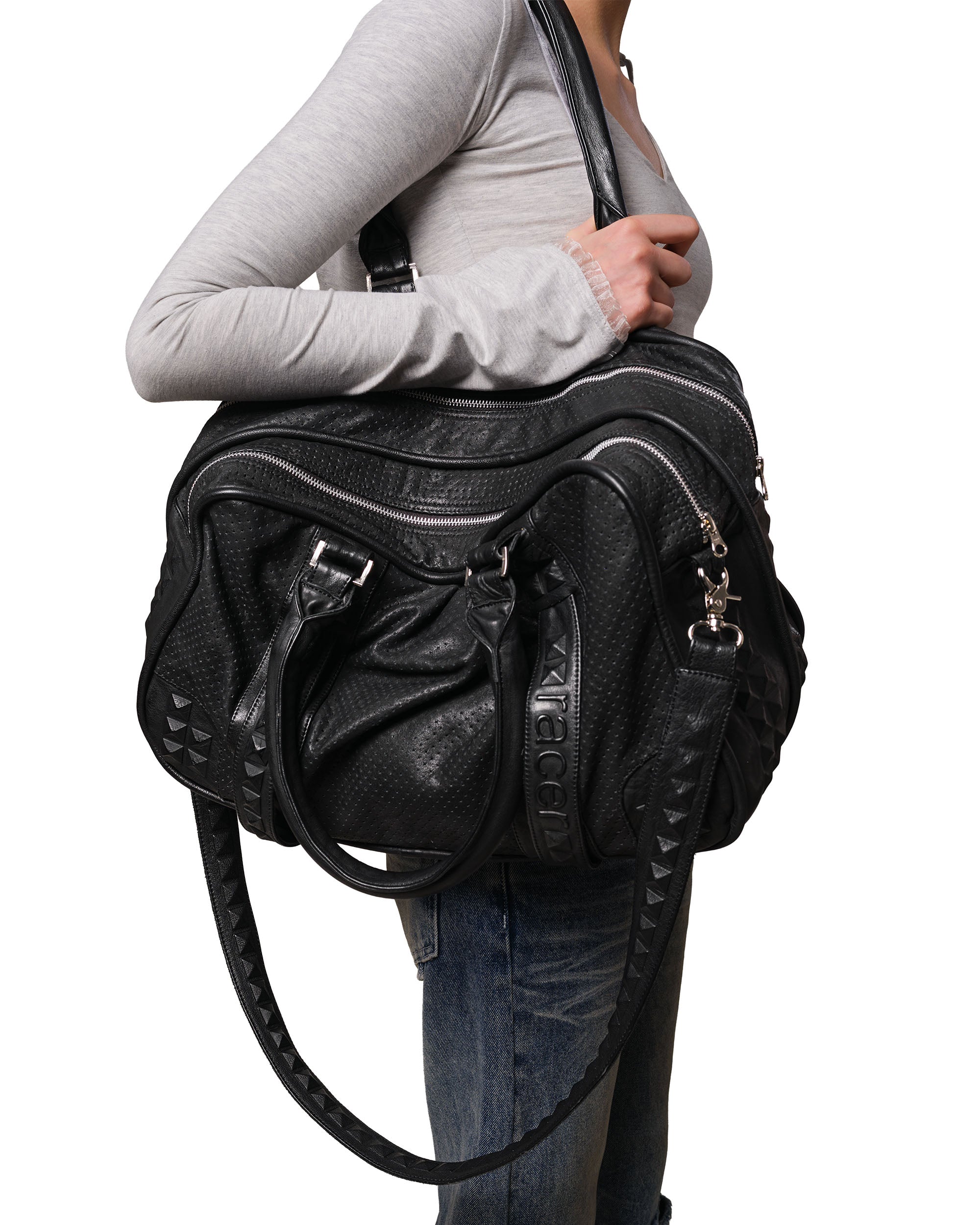 Embossed leather bag