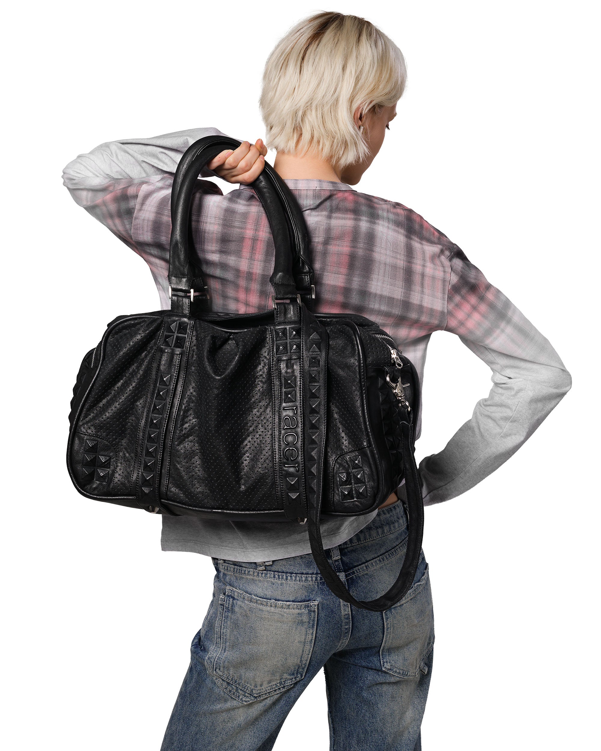 Embossed leather bag