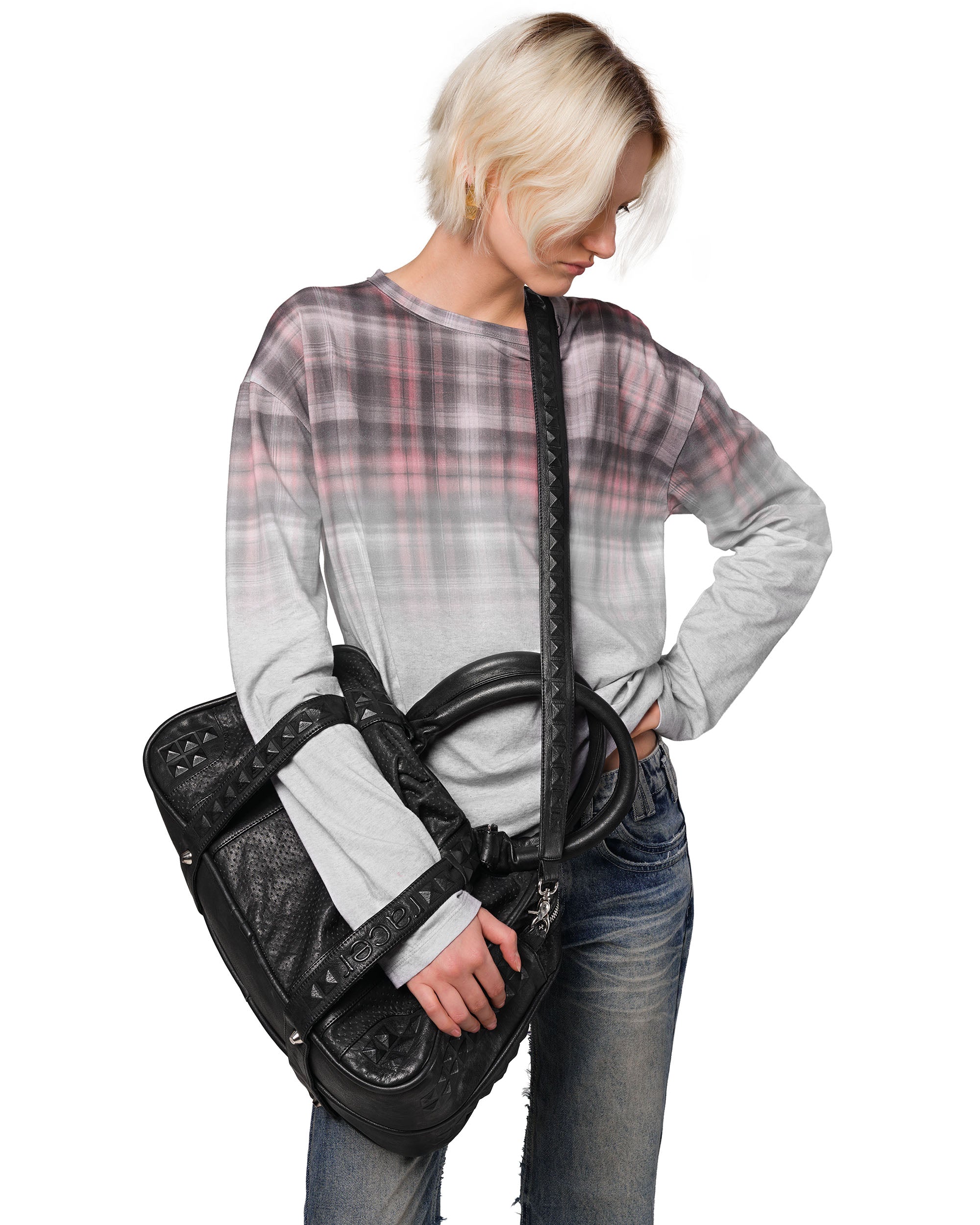 Embossed leather bag