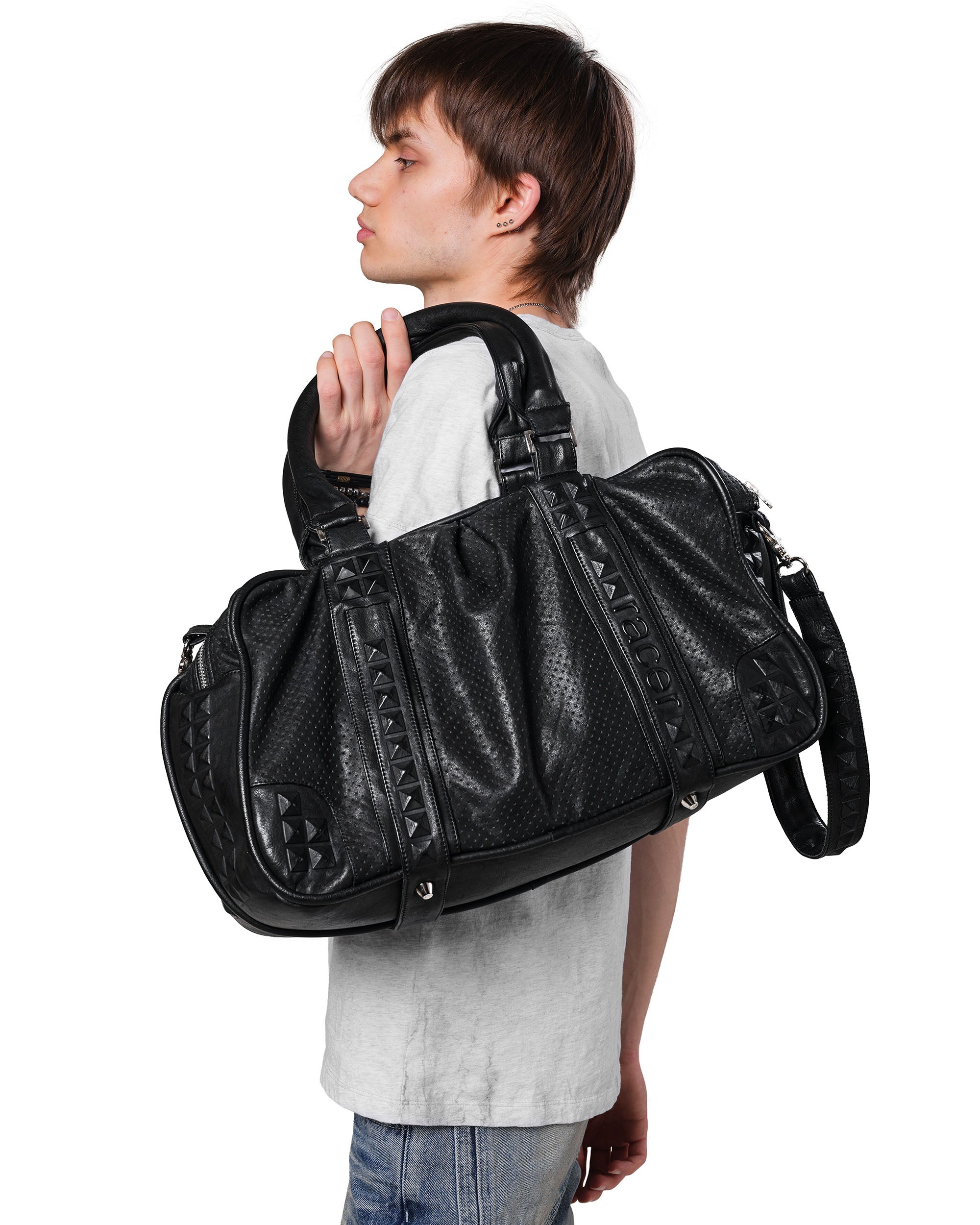 Embossed leather bag