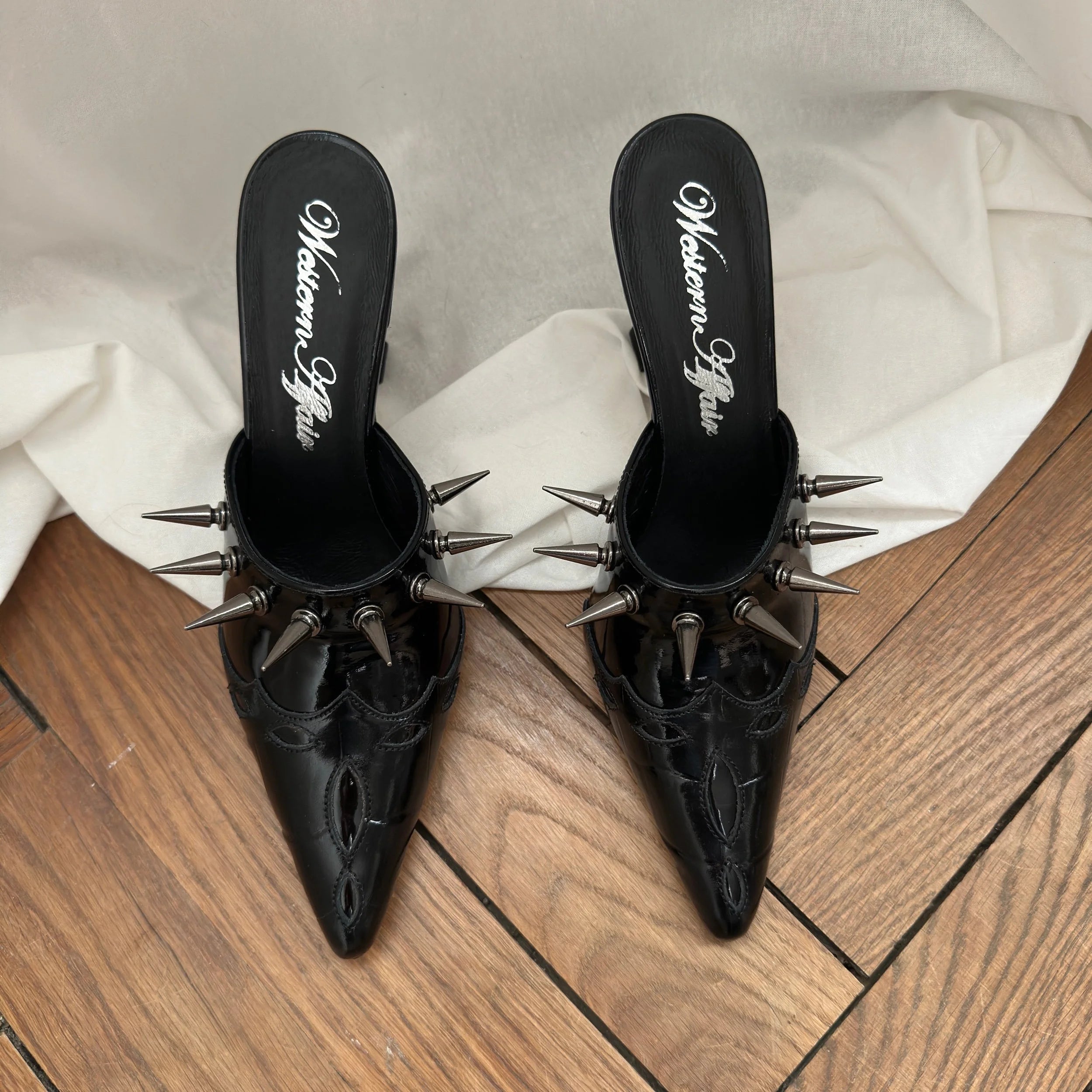Cowgirl mules blackout new heel