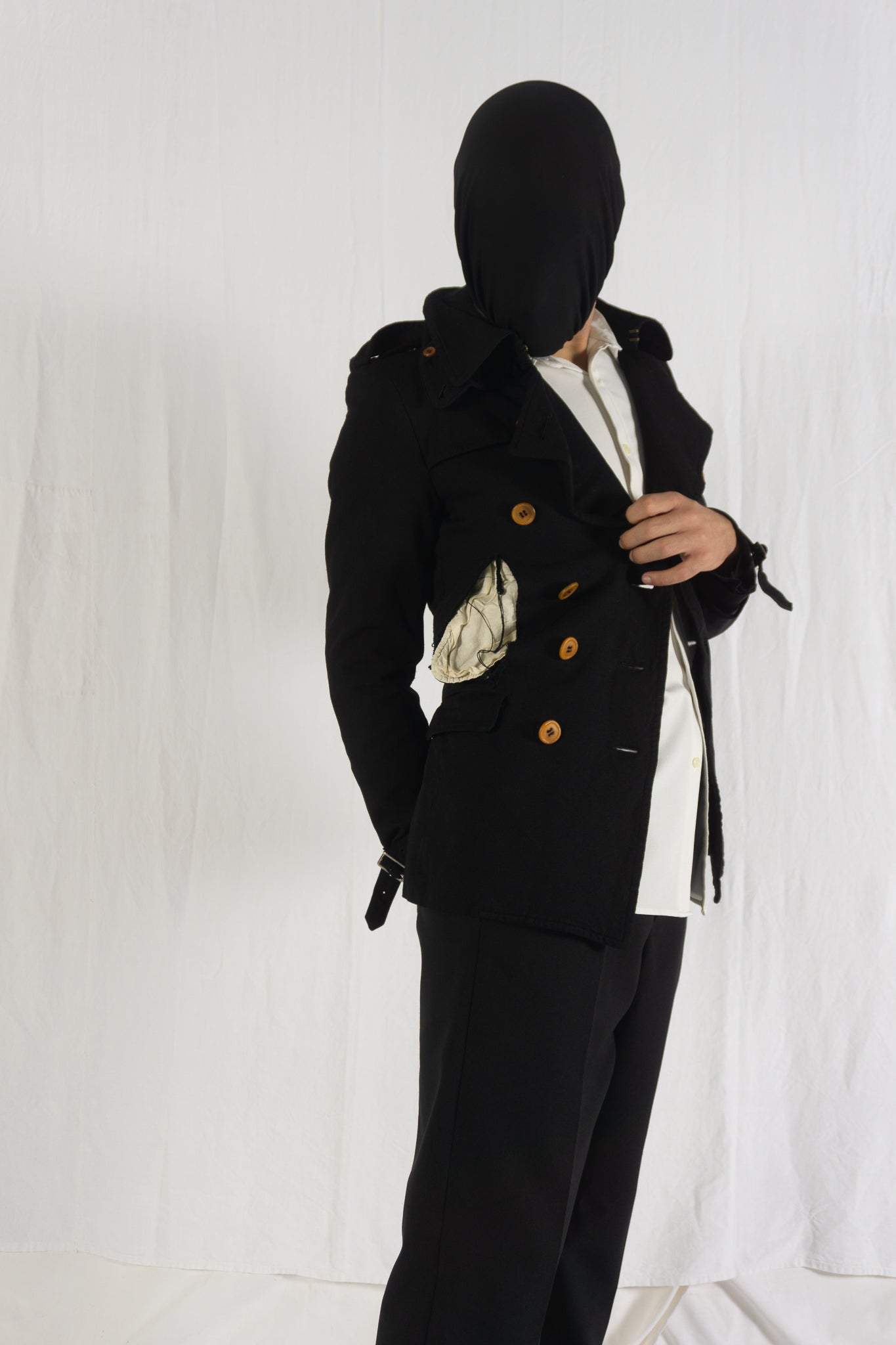 Comme des garçons homme plus s/s 2012 destroyed pockets jacket